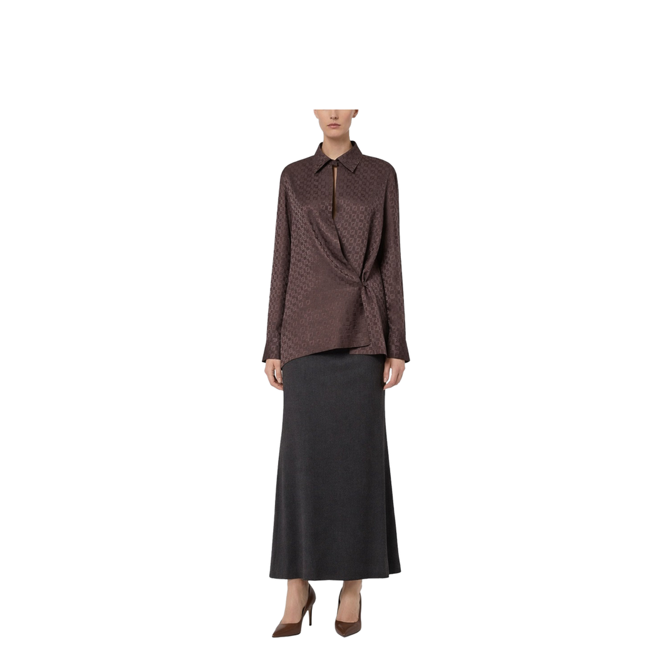 Shirt Silk Brown - Image 2