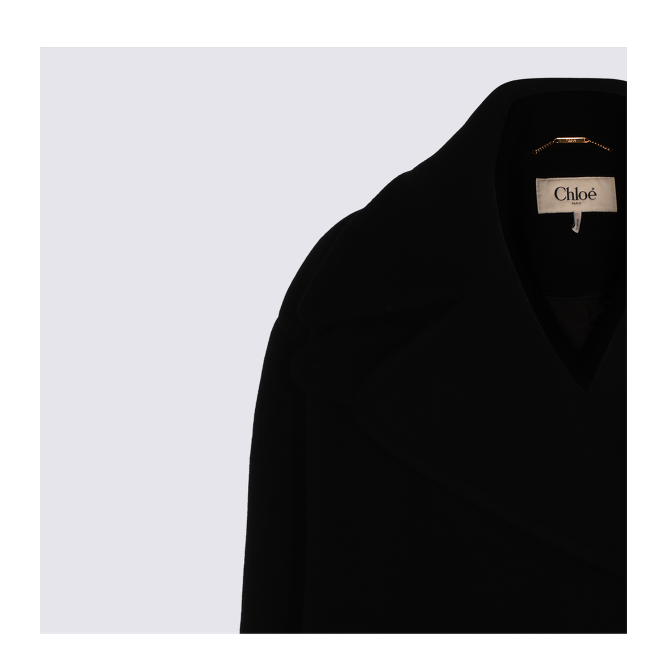 Oversized Wool Short Coat - Black - Image 8