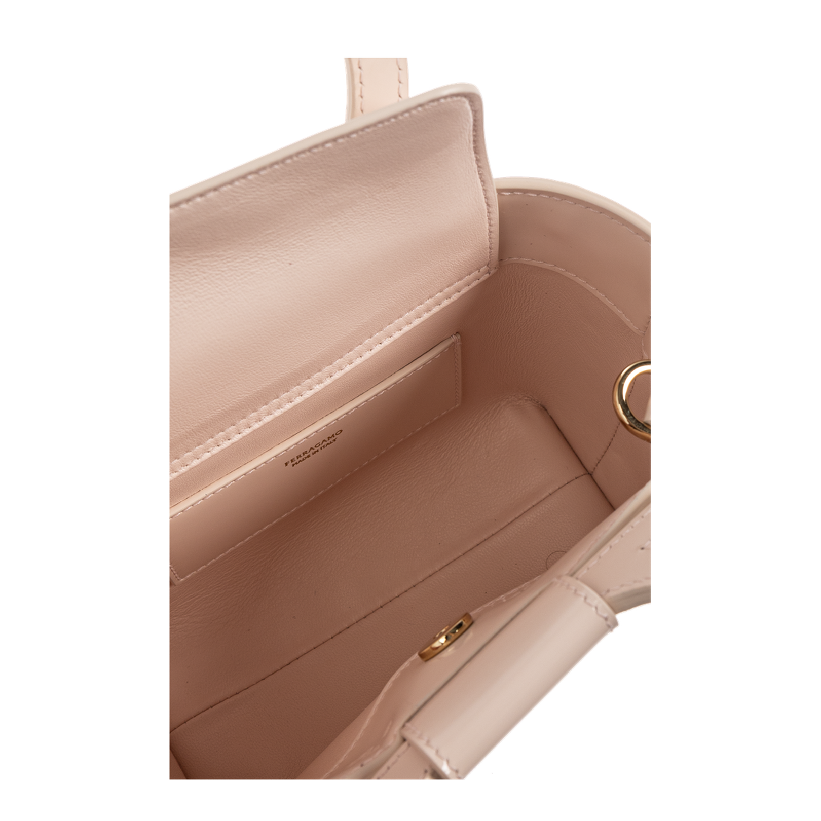 Macro Gancini Mini Patent Leather Top Handle Bag - Ballet - Image 5
