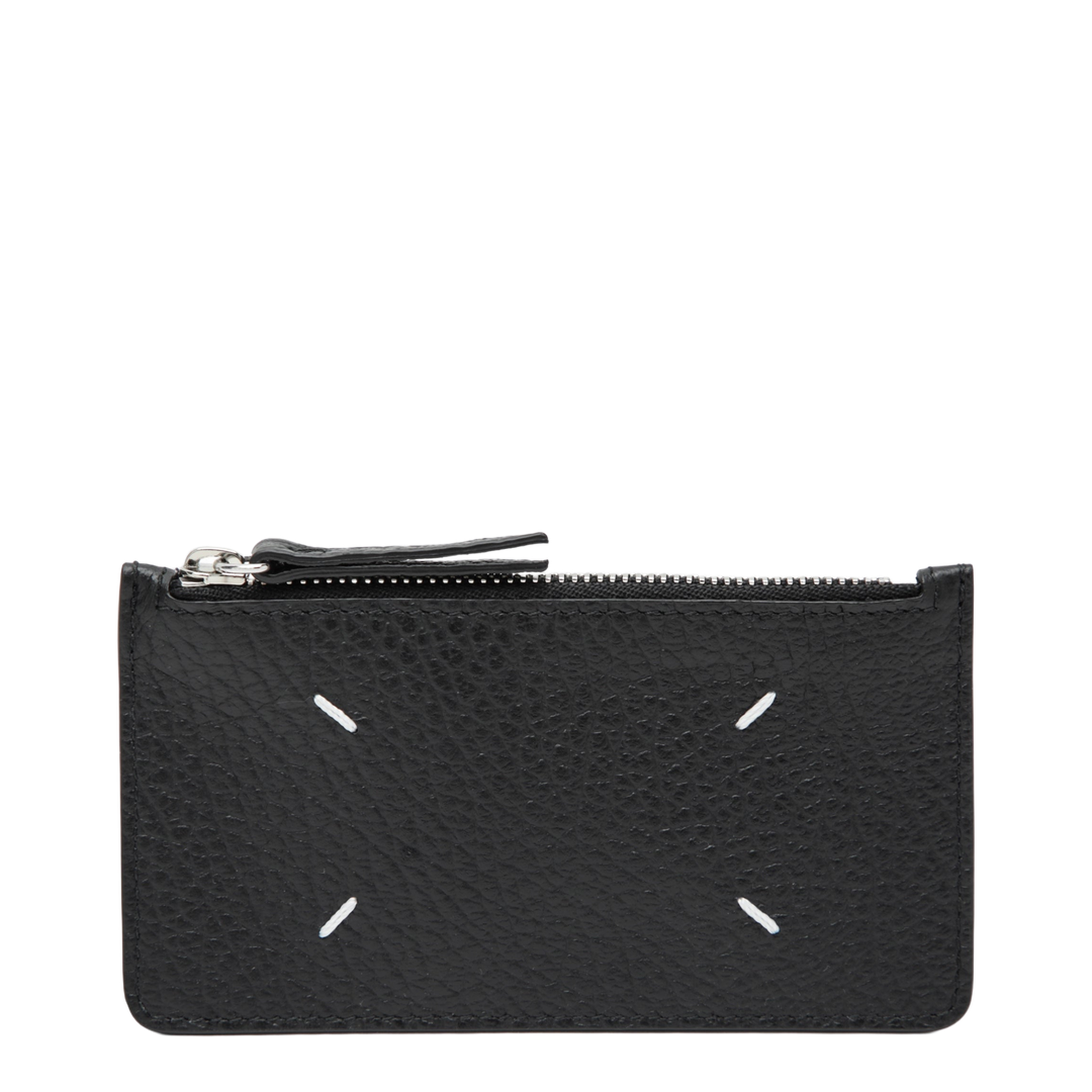 Black Four Stitches Zip Cardholder - Image 1