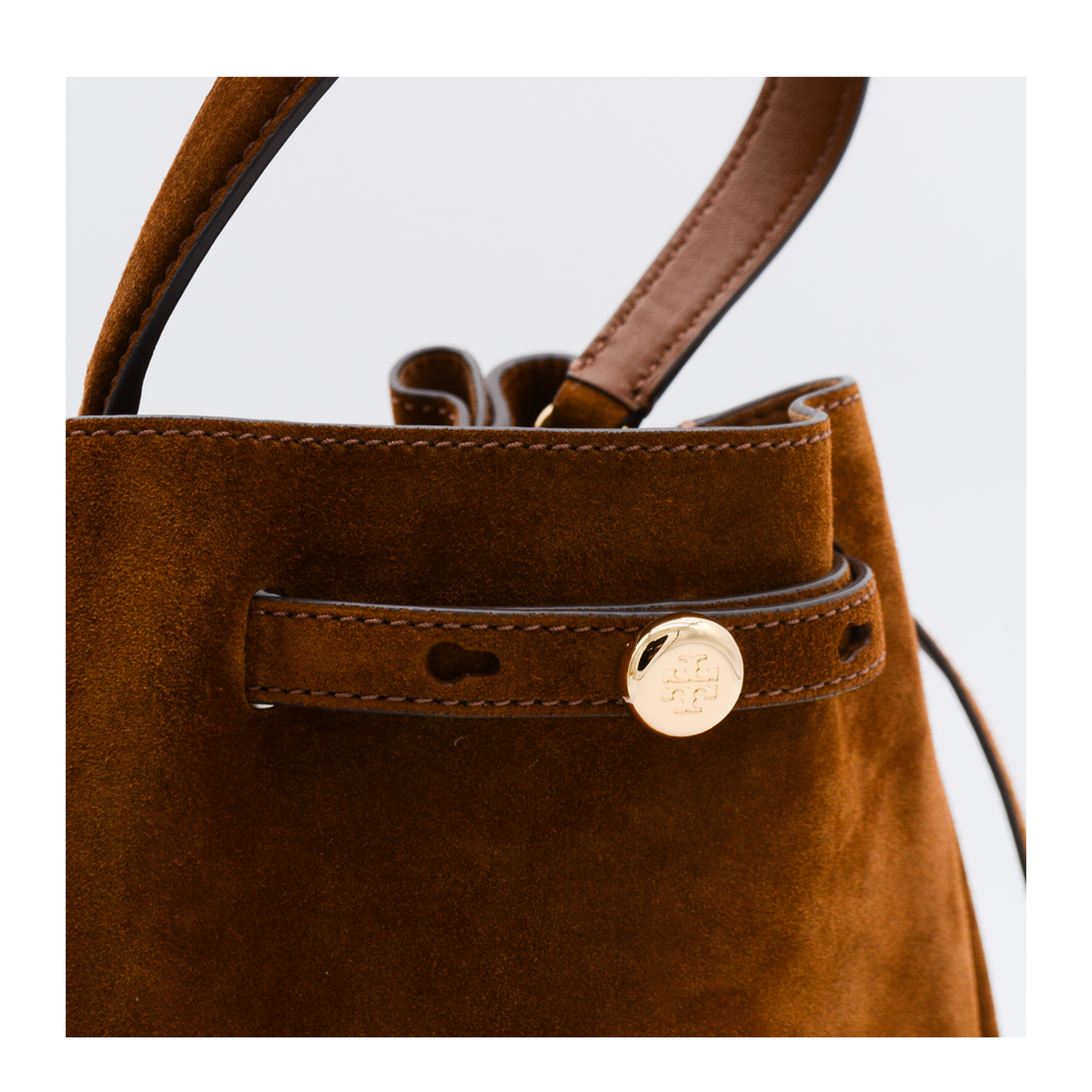 Romy Suede Bucket Bag - Caramel - Image 8