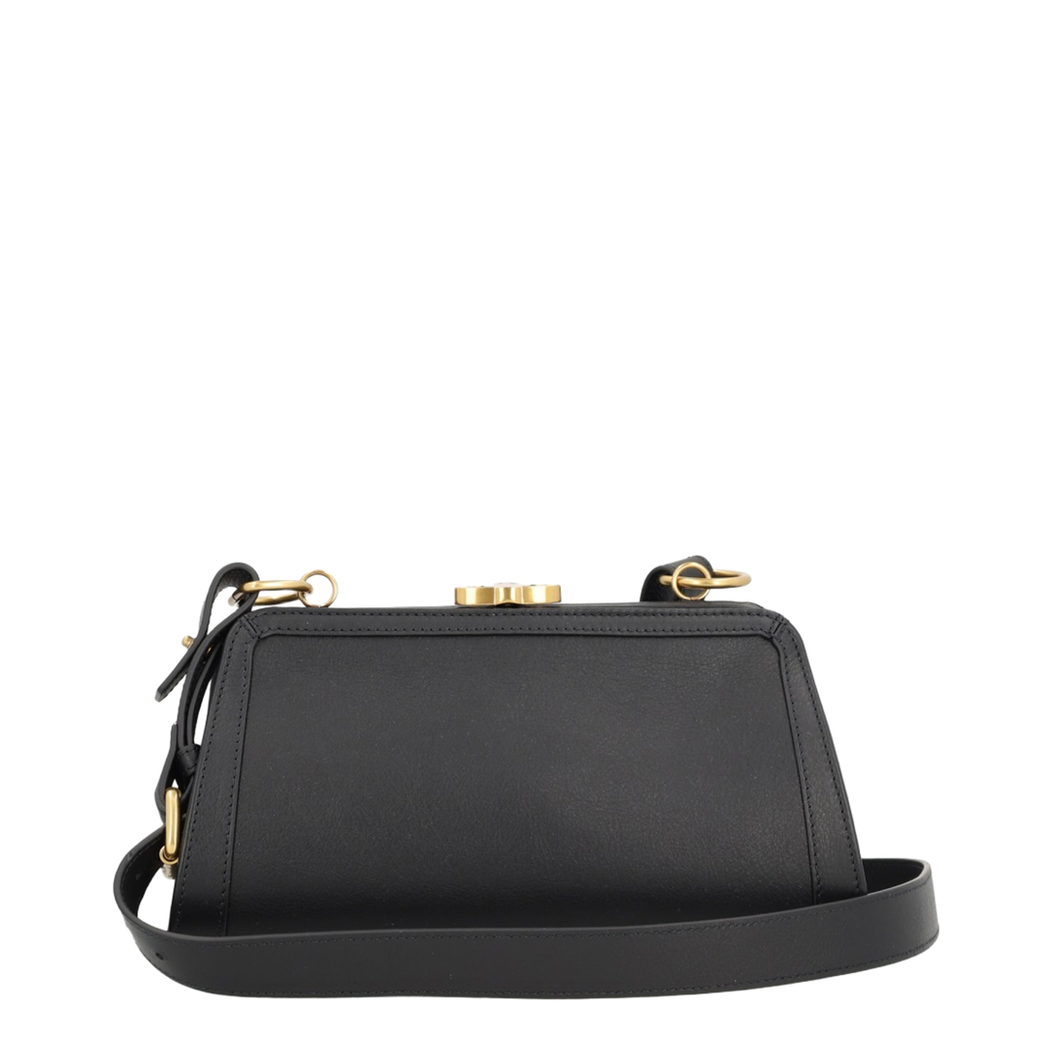 Ascot Cow Leather Frame Bag - Black - Image 1