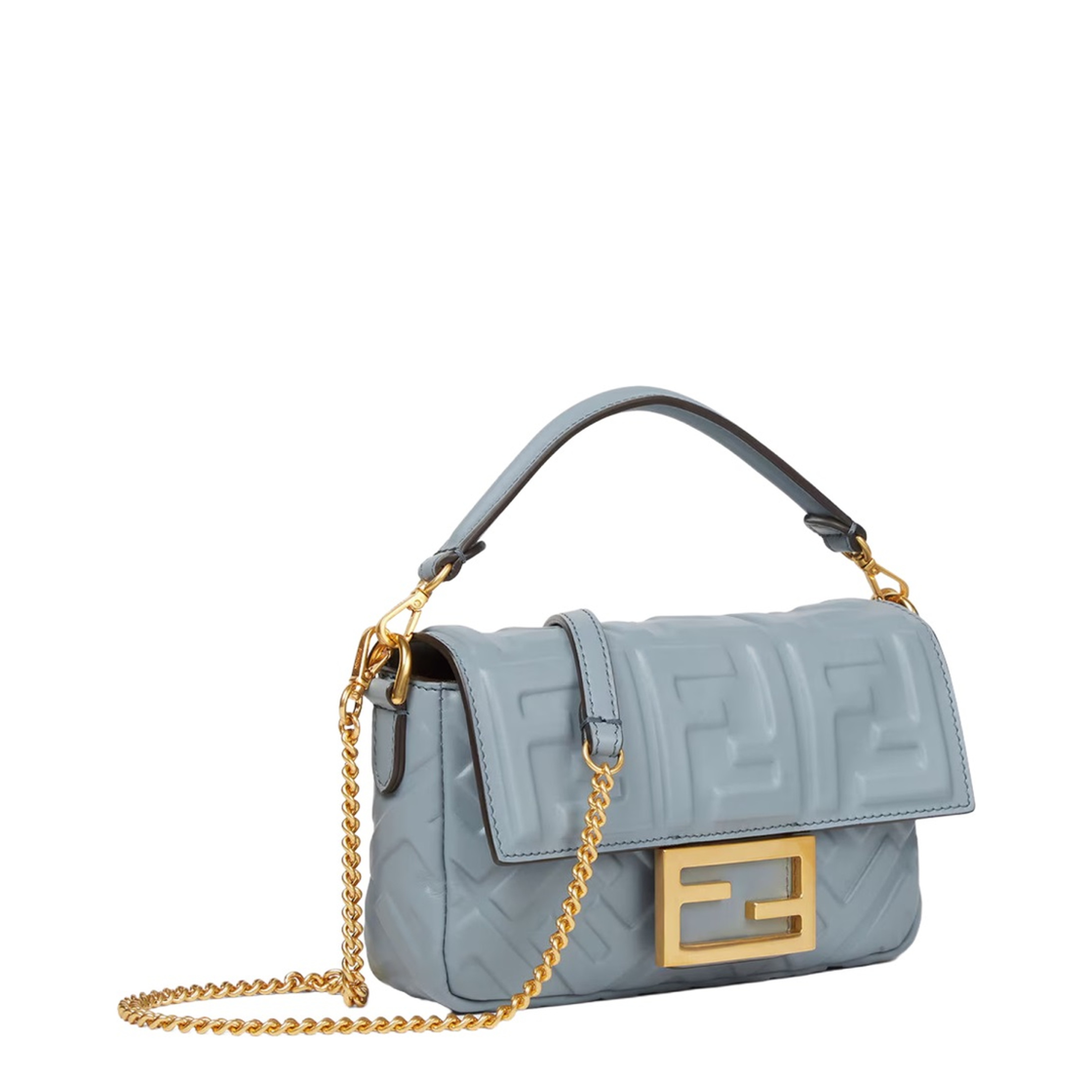 Crossbody Bag Leather Light Blue - Image 3