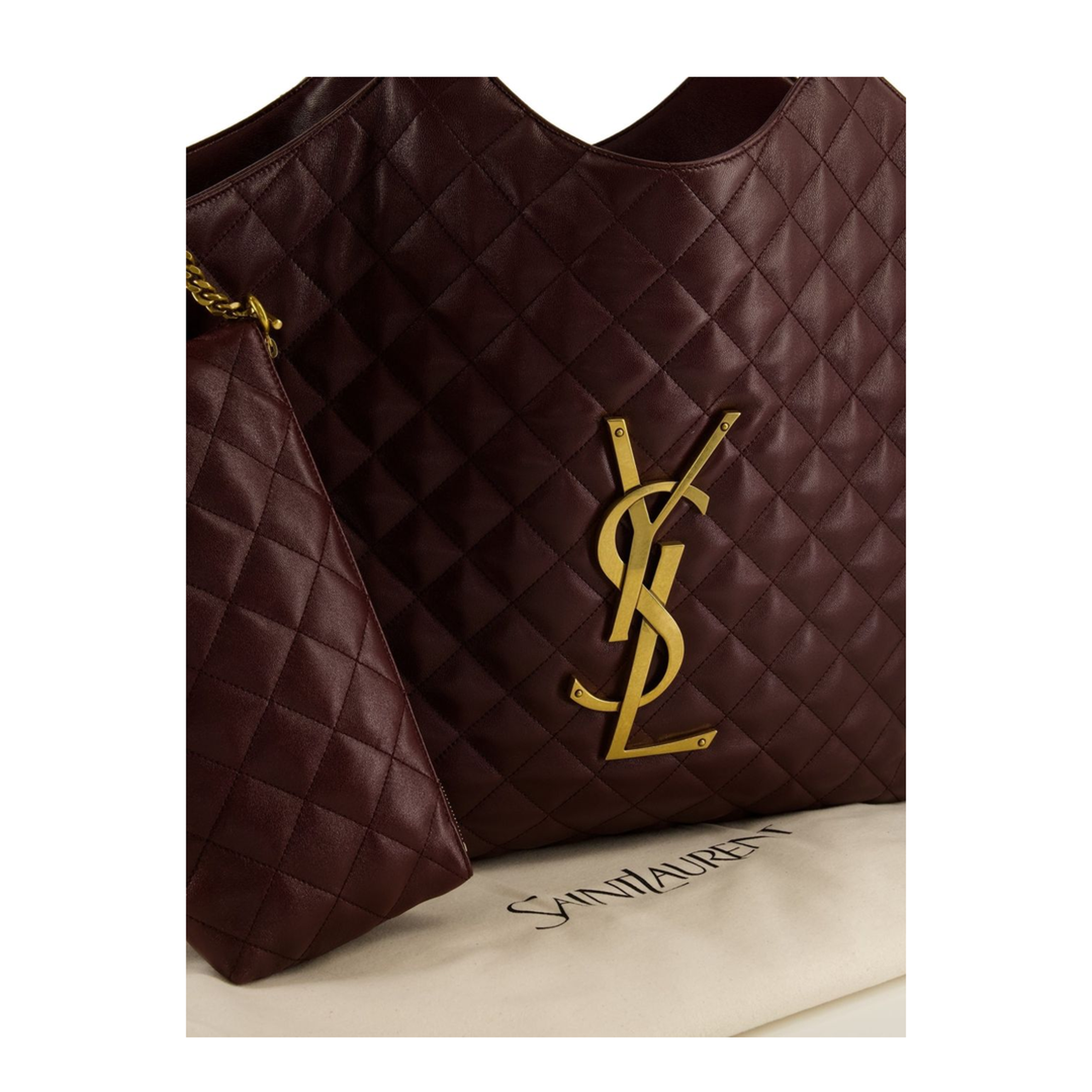 ICARE Quilted Nappa Tote Bag - Rouge Cabernet - Image 4