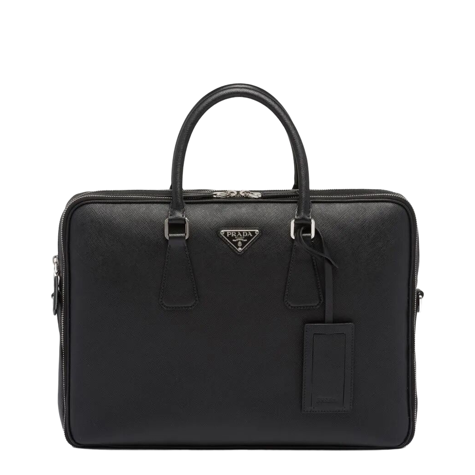 Saffiano Leather Briefcase Black - Image 1