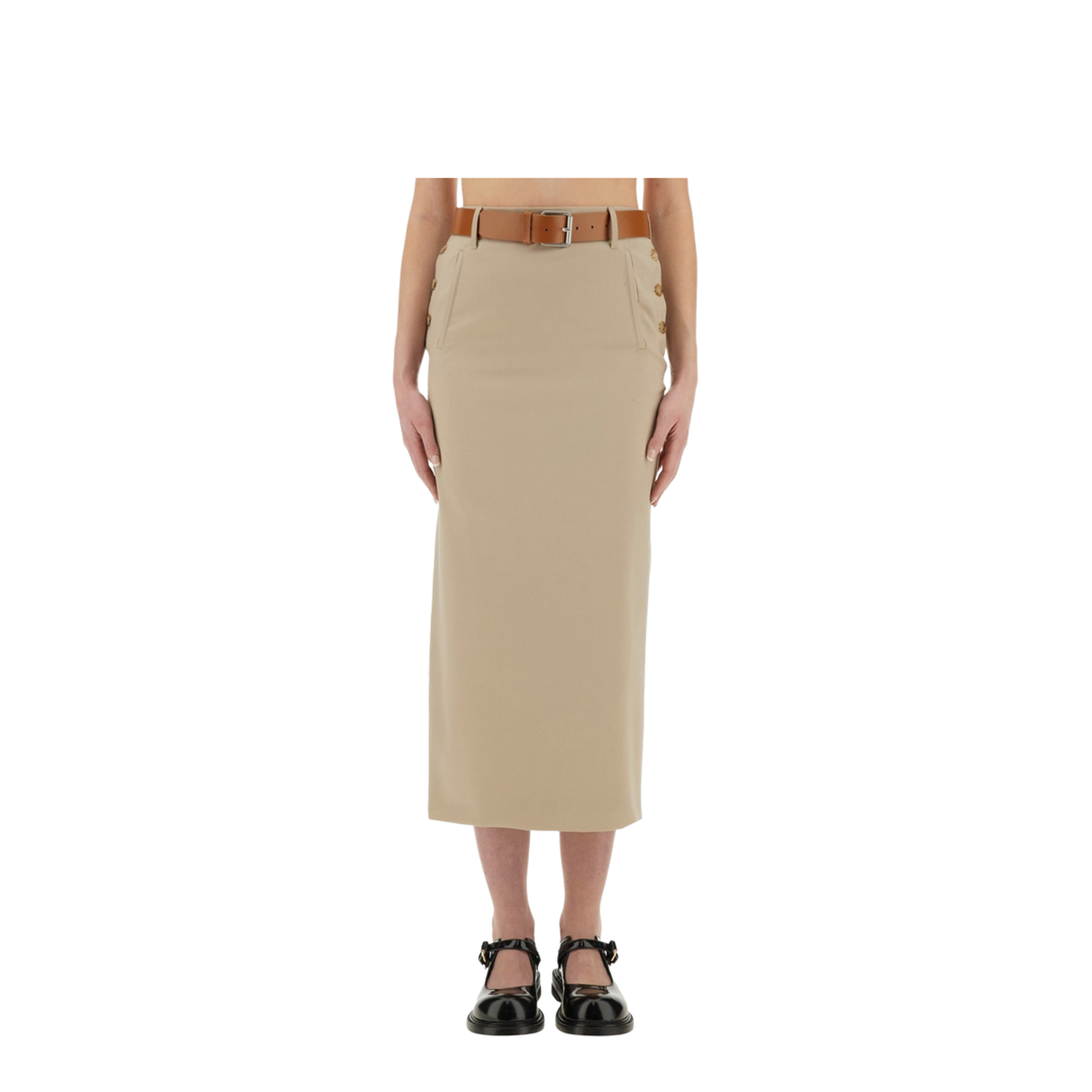 Tailored Twist Long Skirt - Image 1