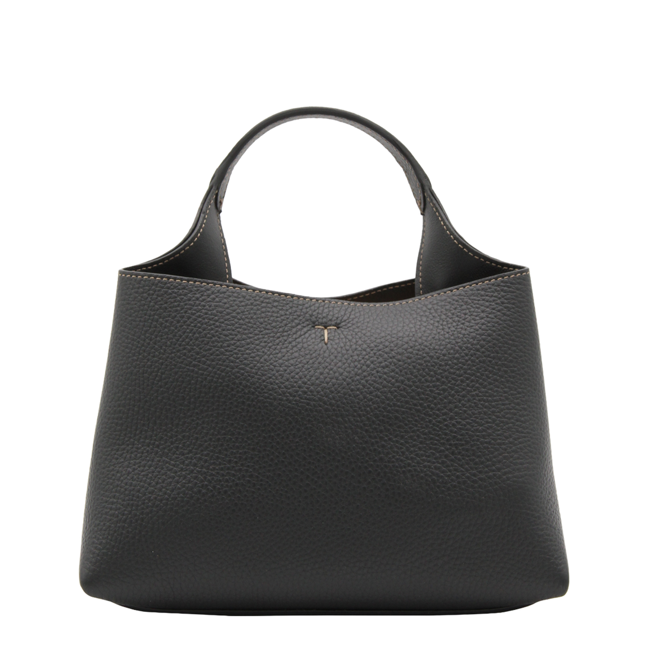 T Timeless Micro Hammered Leather Handbag - Black - Image 3