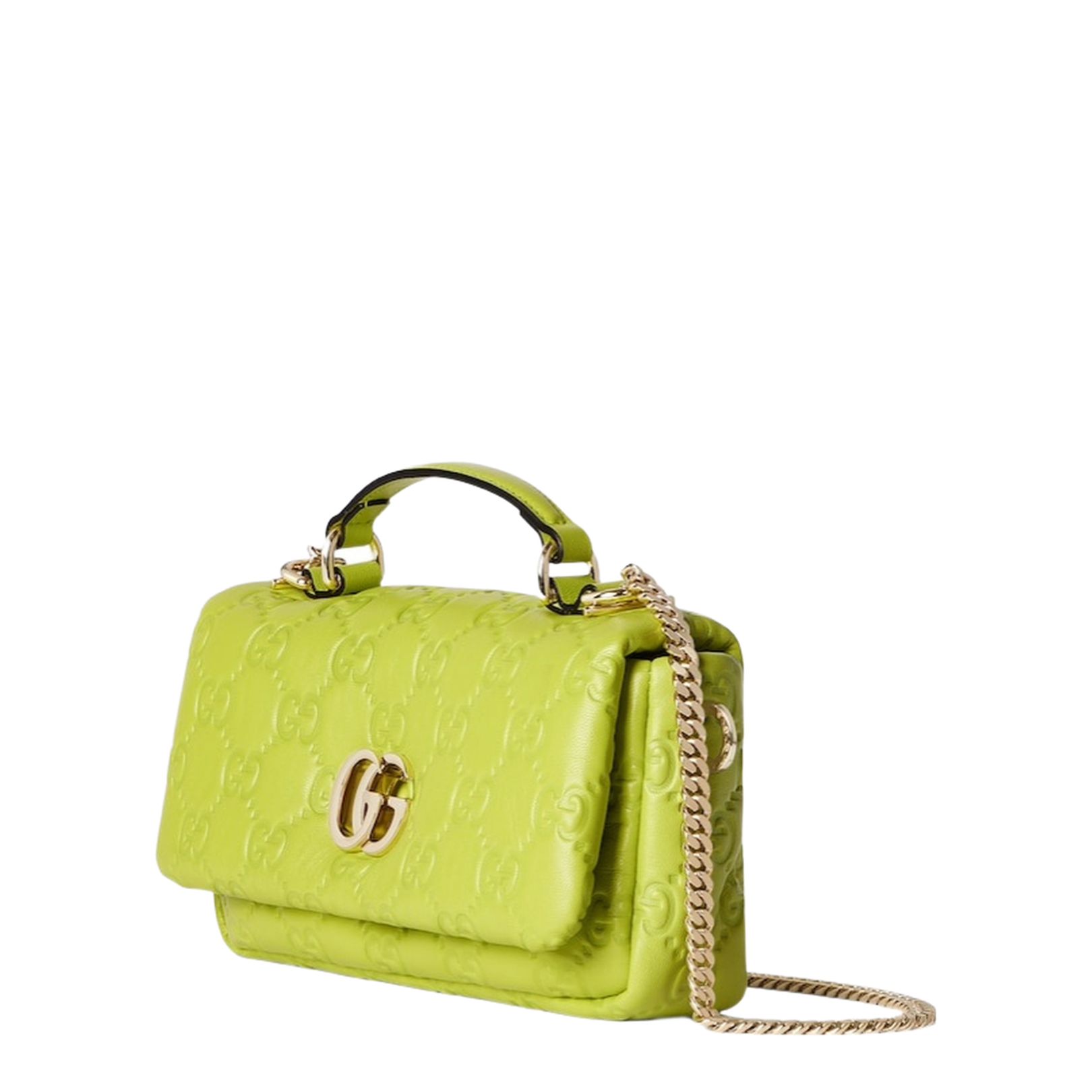 GG Milano Small Exotic Leathers Top Handle Bag - Lime Green - Image 6