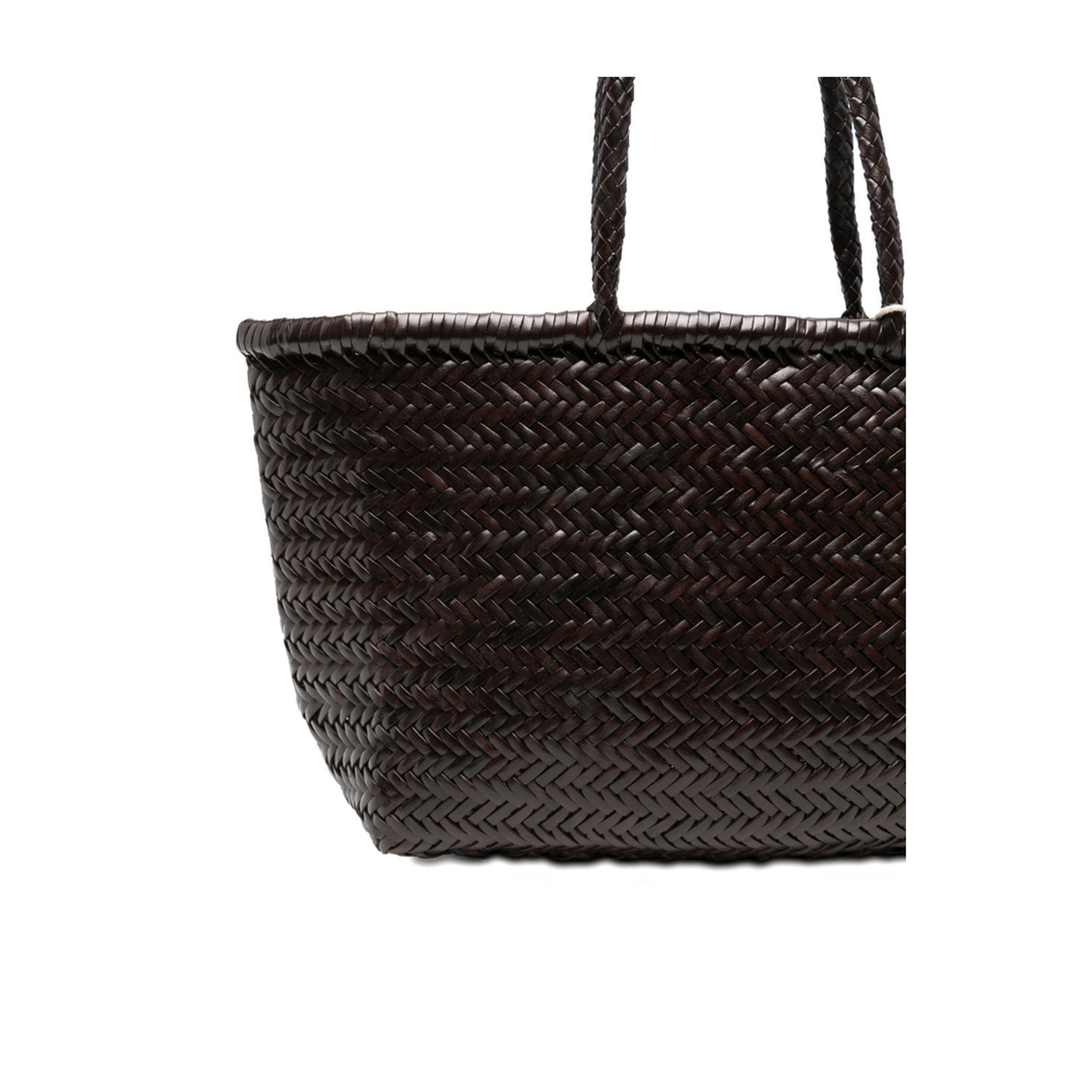 Triple Jump Small Buffalo Calf Leather Tote - Dark Brown - Image 2