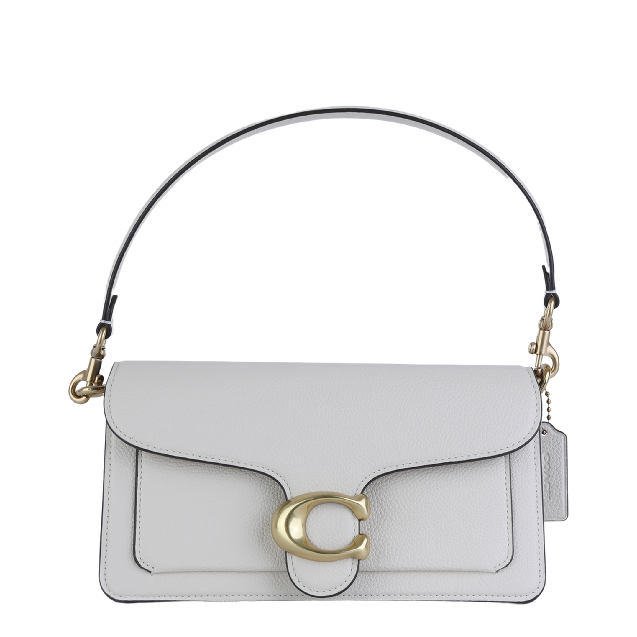 Tabby Medium Polished Pebble Leather Shoulder Bag - Chalk - Image 2