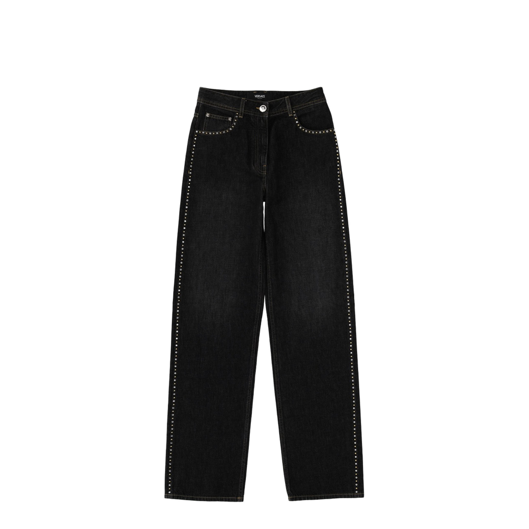 Denim Pants With Studs - Black - Image 1