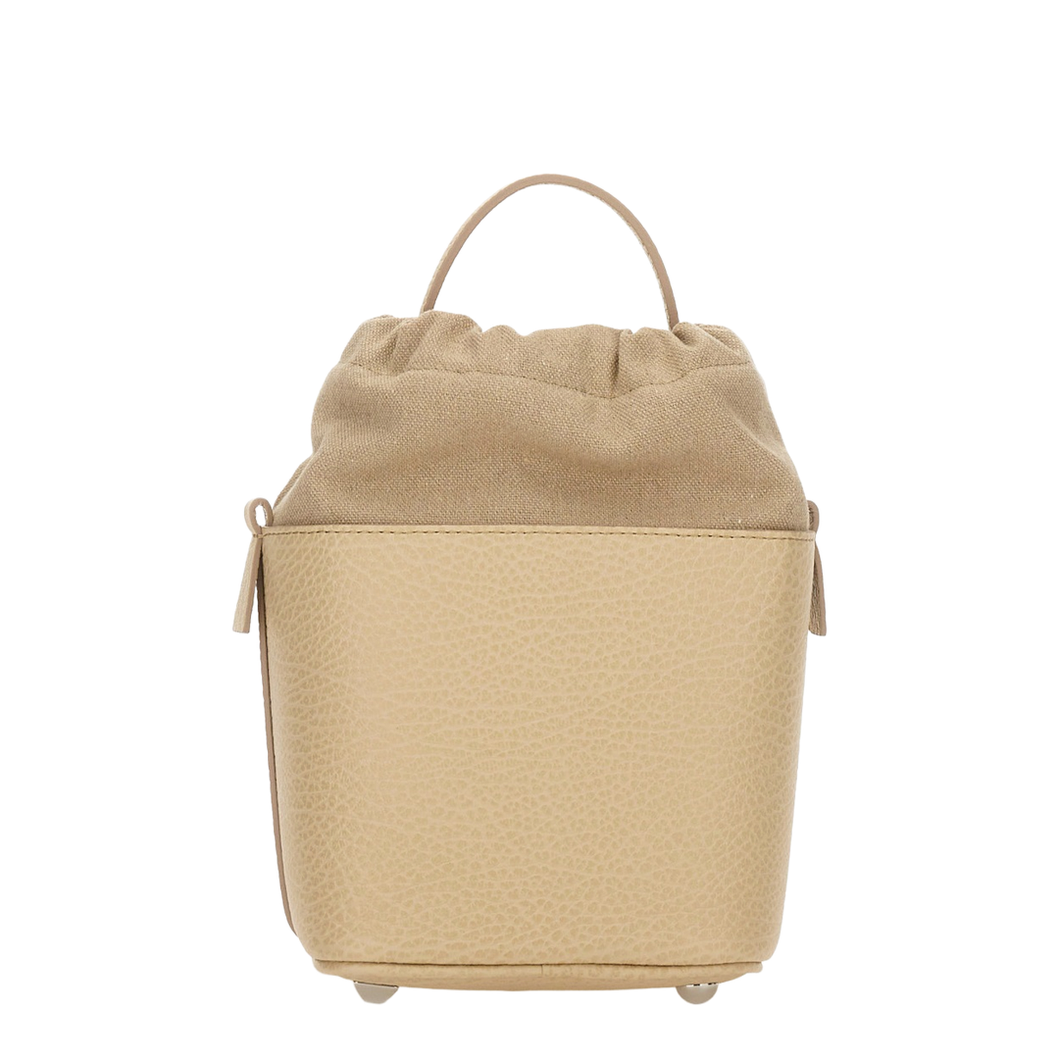 5AC Small Calf Leather Drawstring Bucket Bag - Taupe Brown - Image 2