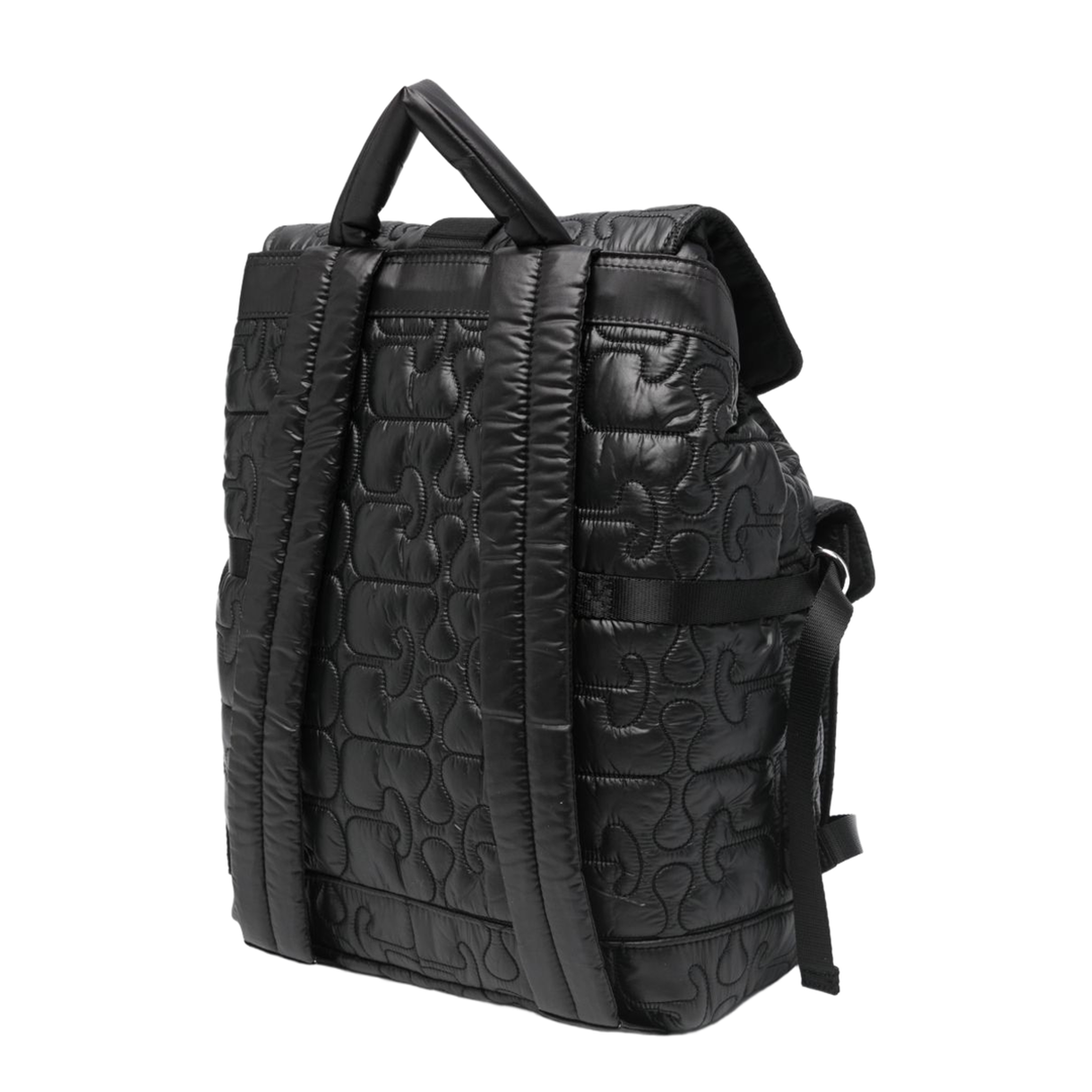 Re-Tech Quilted Nylon Backpack - Black - Image 3