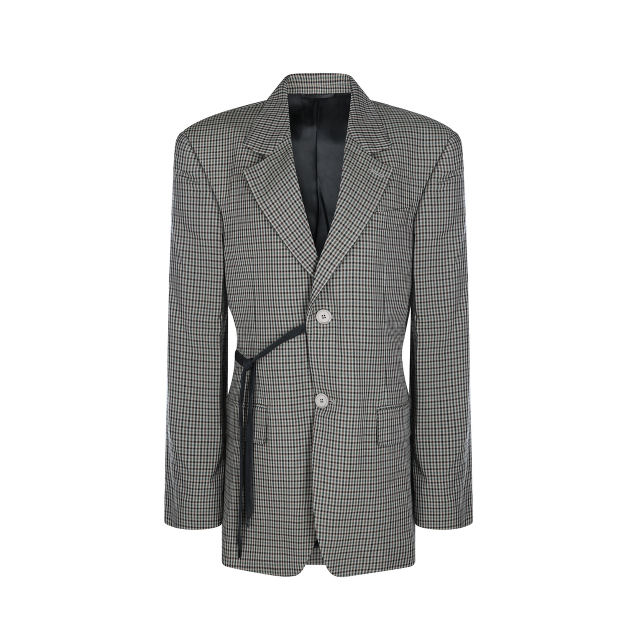 Wrap Tailored Jacket in Khaki/Brown - Image 1