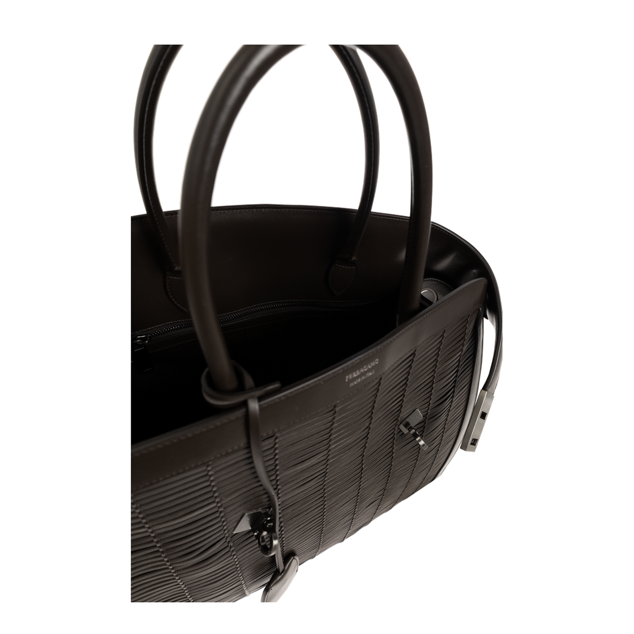Hug Medium Calfskin Tote Bags - Testa Di Moro - Image 7