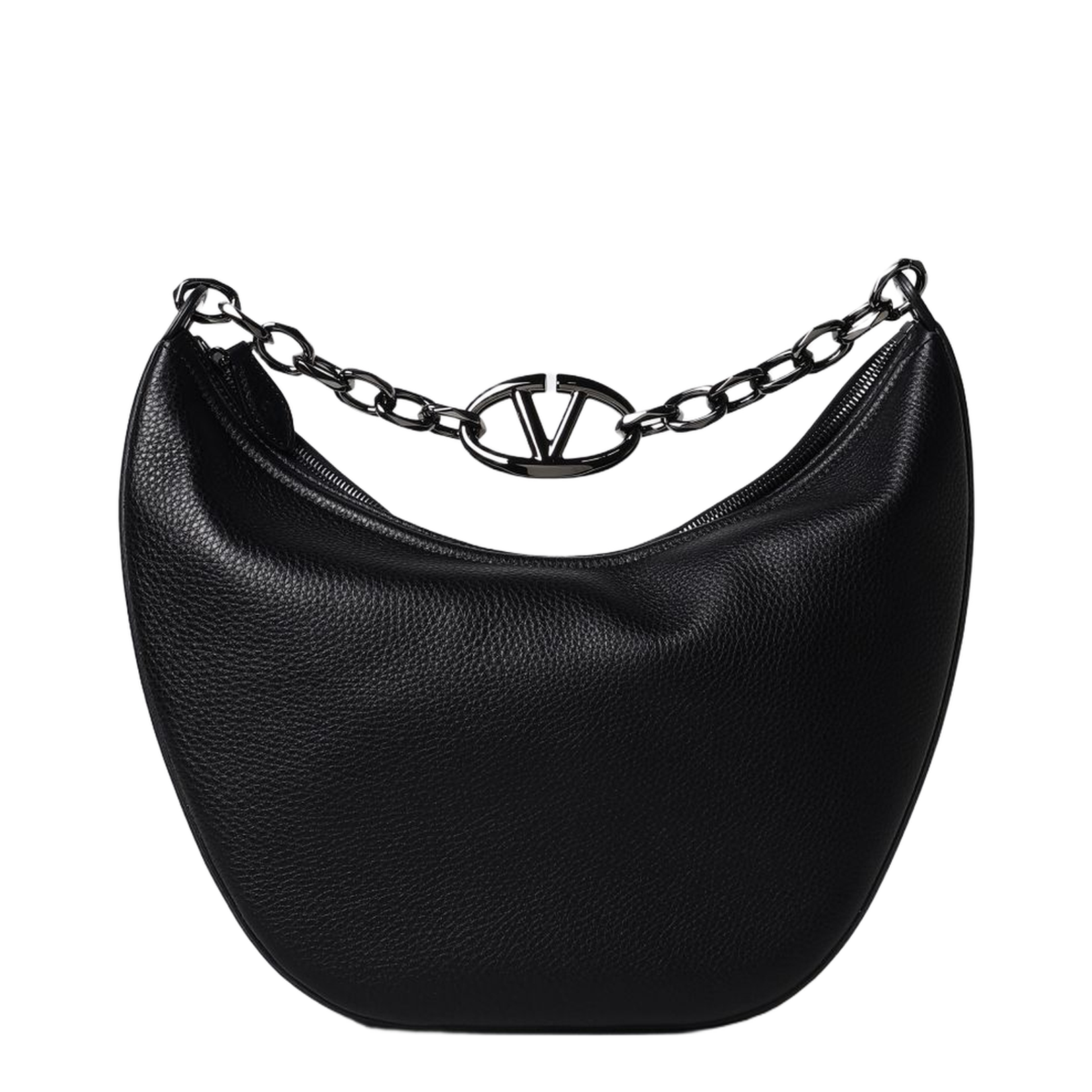 VLogo Signature Grainy Calfskin Wallet - Black - Image 1