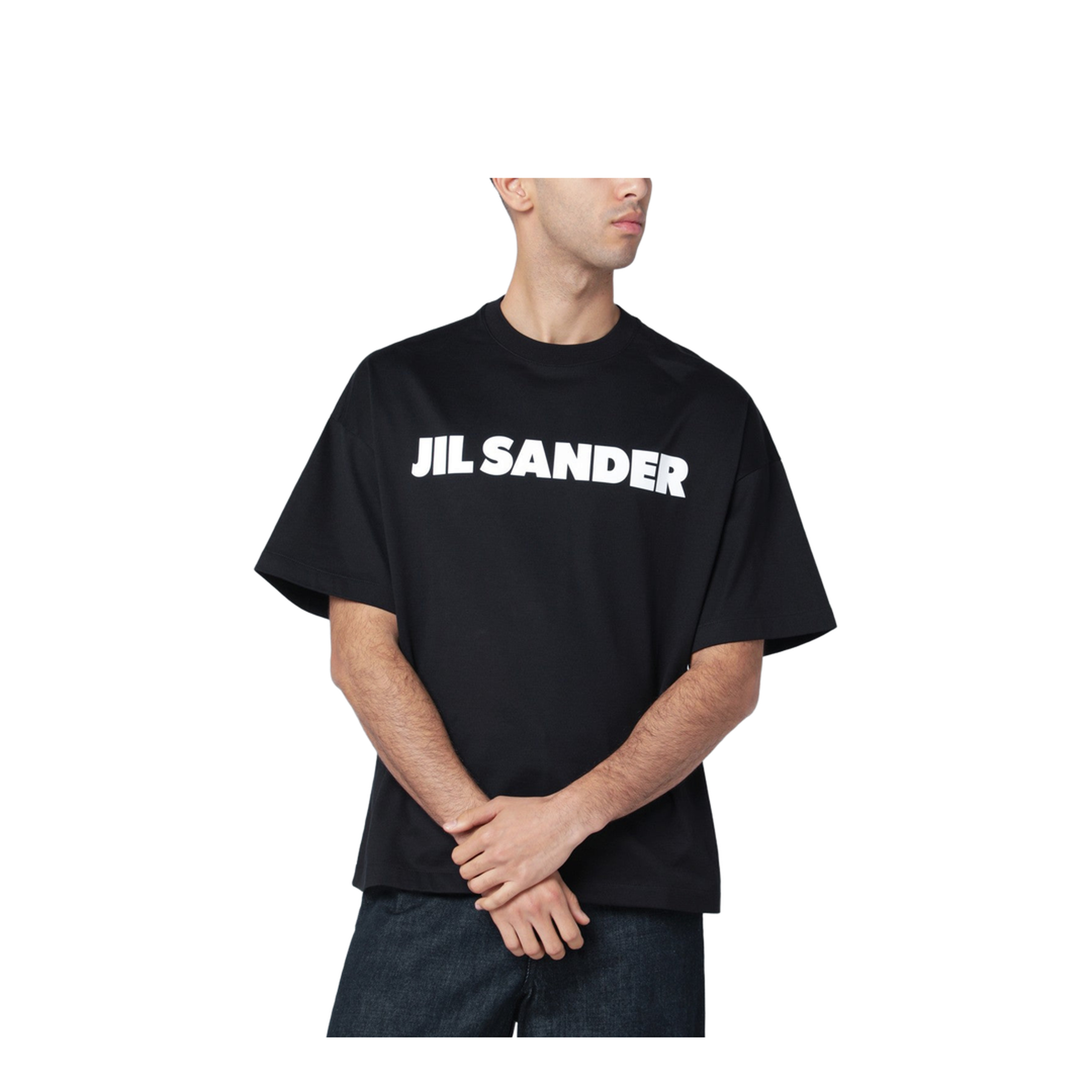 Men's Logo Letter Cotton T-Shirt Black - Image 1