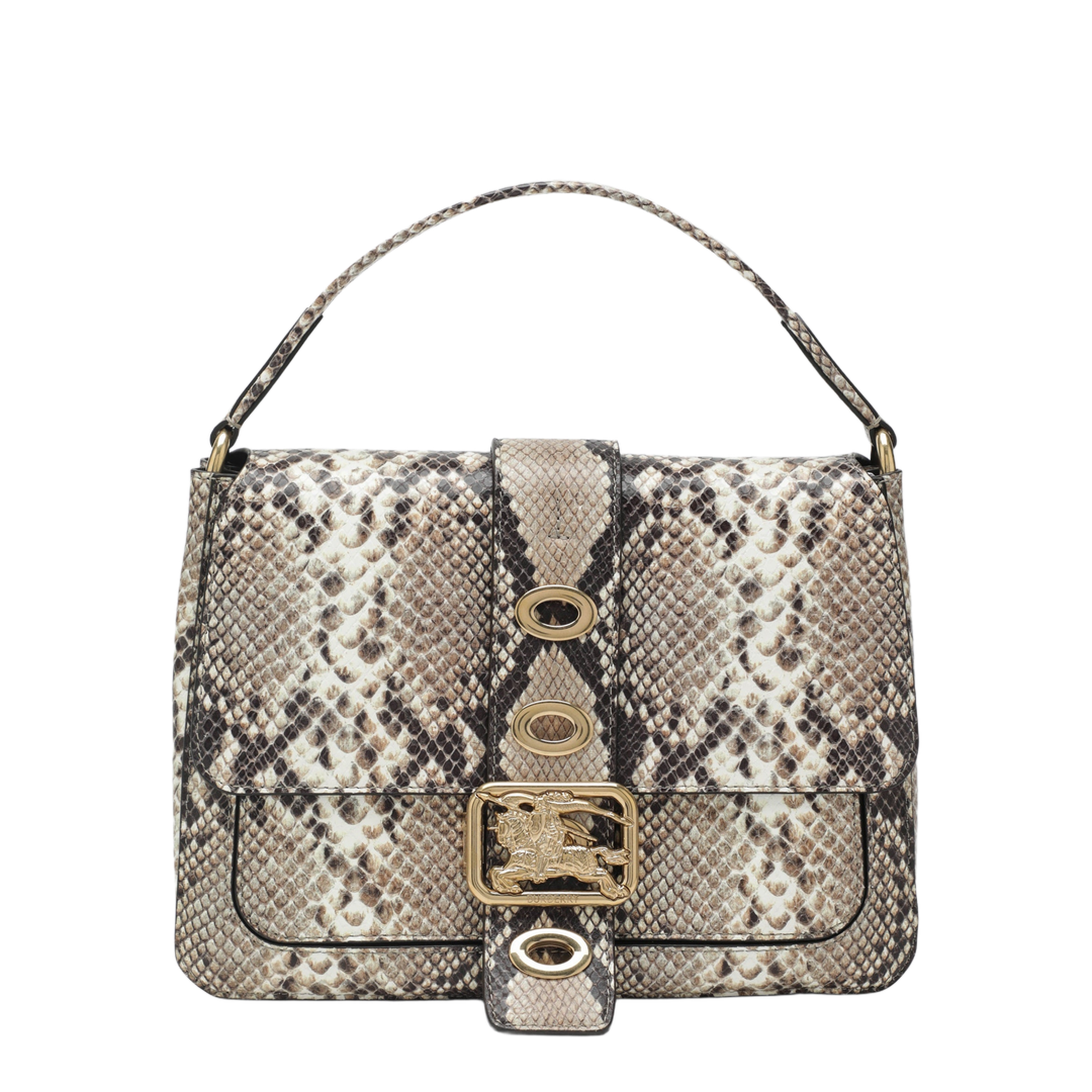 Rider Small Calfskin Shoulder Bag - Natural Beige/Dark Brown - Image 1