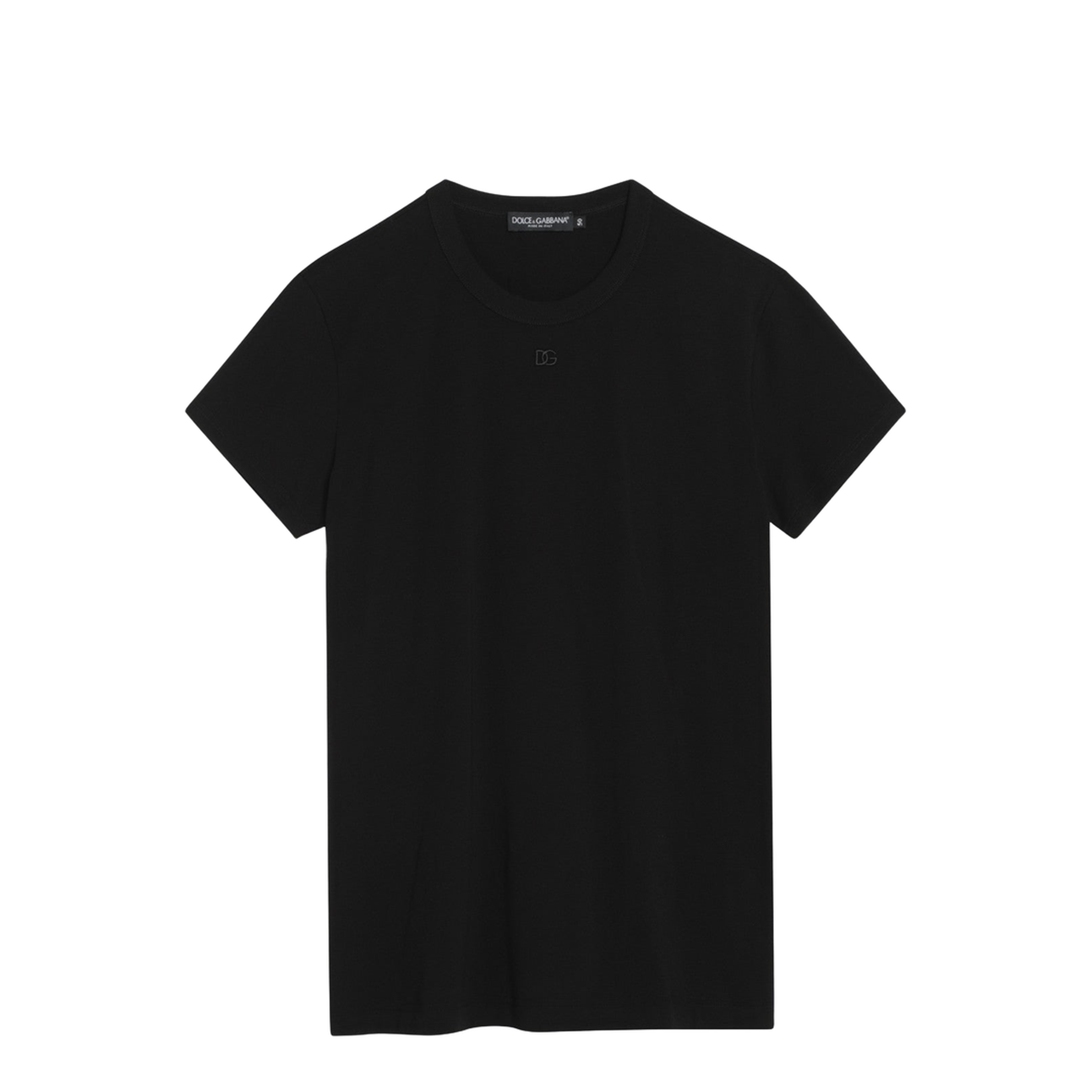 Black T-Shirt with Logo Embroidery - Image 1