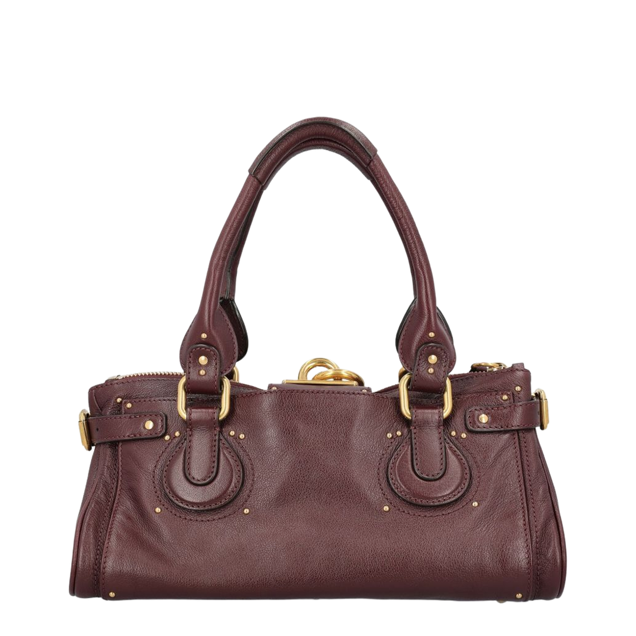 Paddington Calfskin Shoulder Bag - Grenat - Image 4