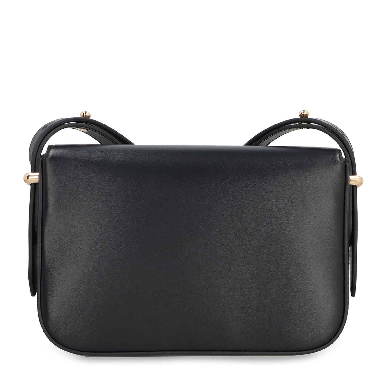 Triangle-Logo Small Calfskin Crossbody - Black - Image 3