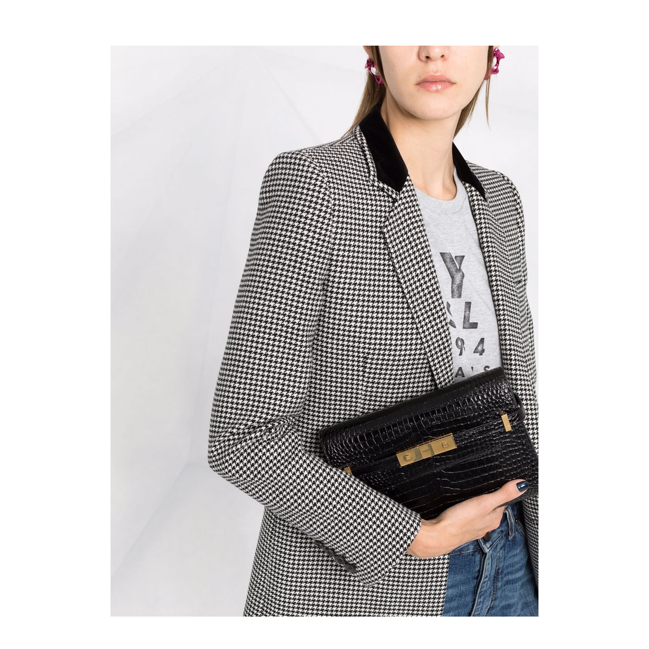 Manhattan Small Leather Shoulder Bags - Black - Image 3