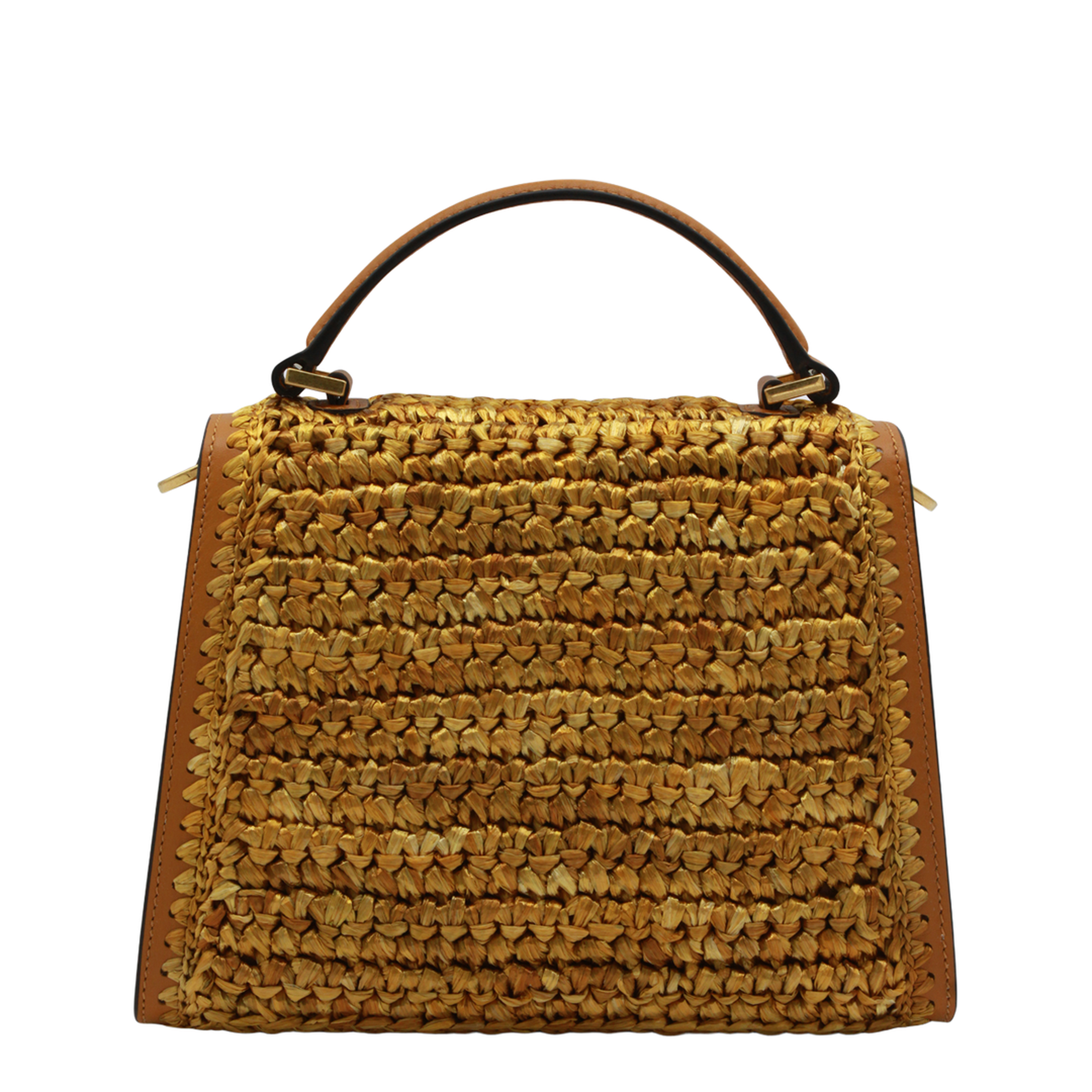 Knitted Small Viscose Shoulder Bag - Gold - Image 3