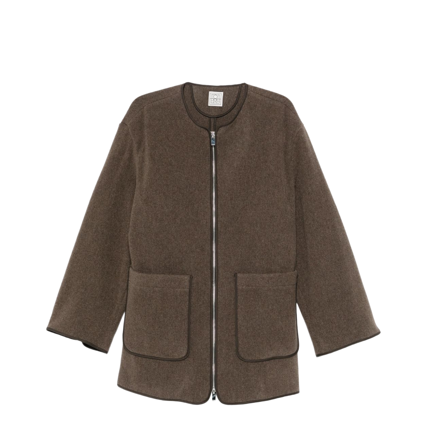 Wool Zipped Jacket Brown - Image 1