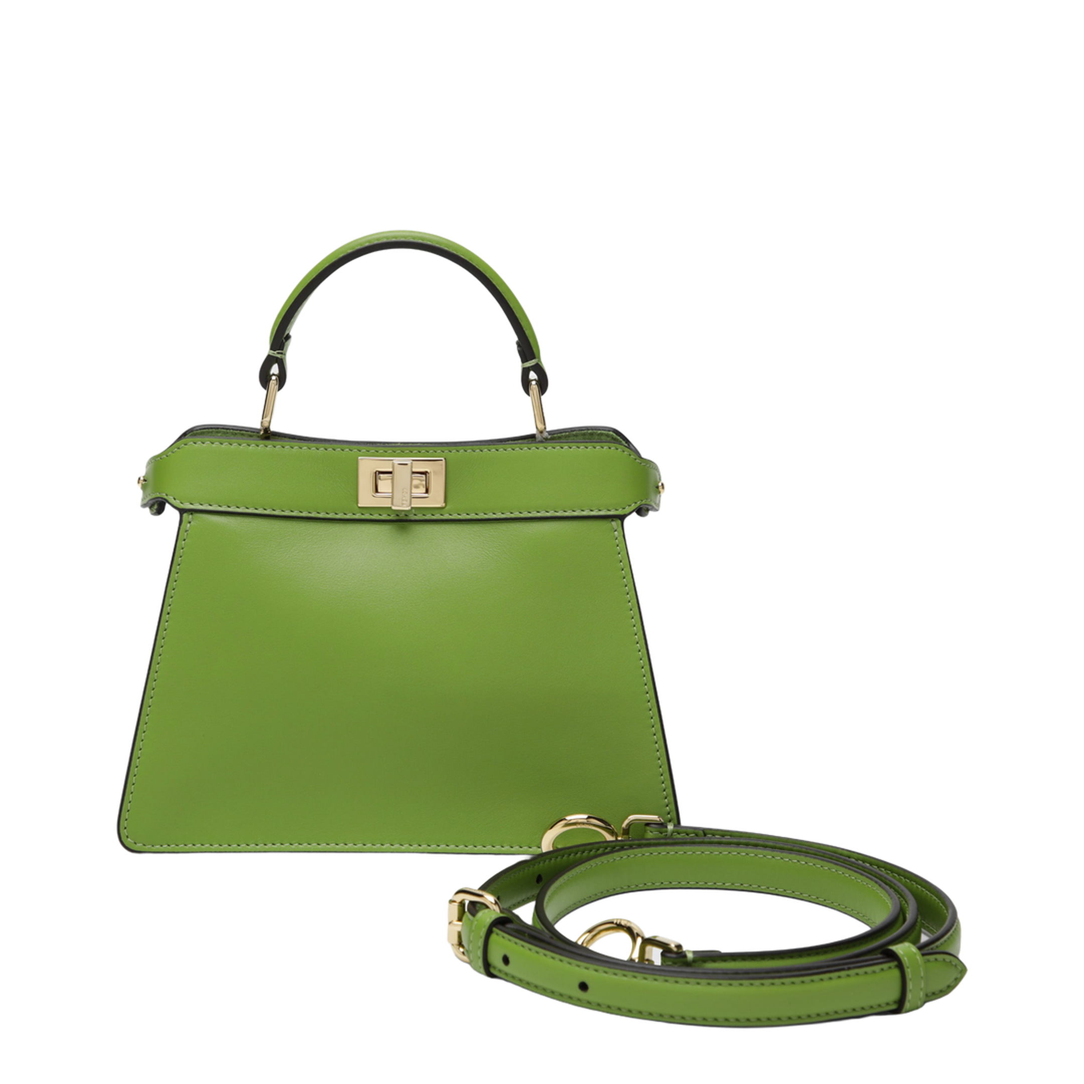 Peekaboo ISeeU Petite Calf Leather Top-Handle Bag - Forest Green - Image 1