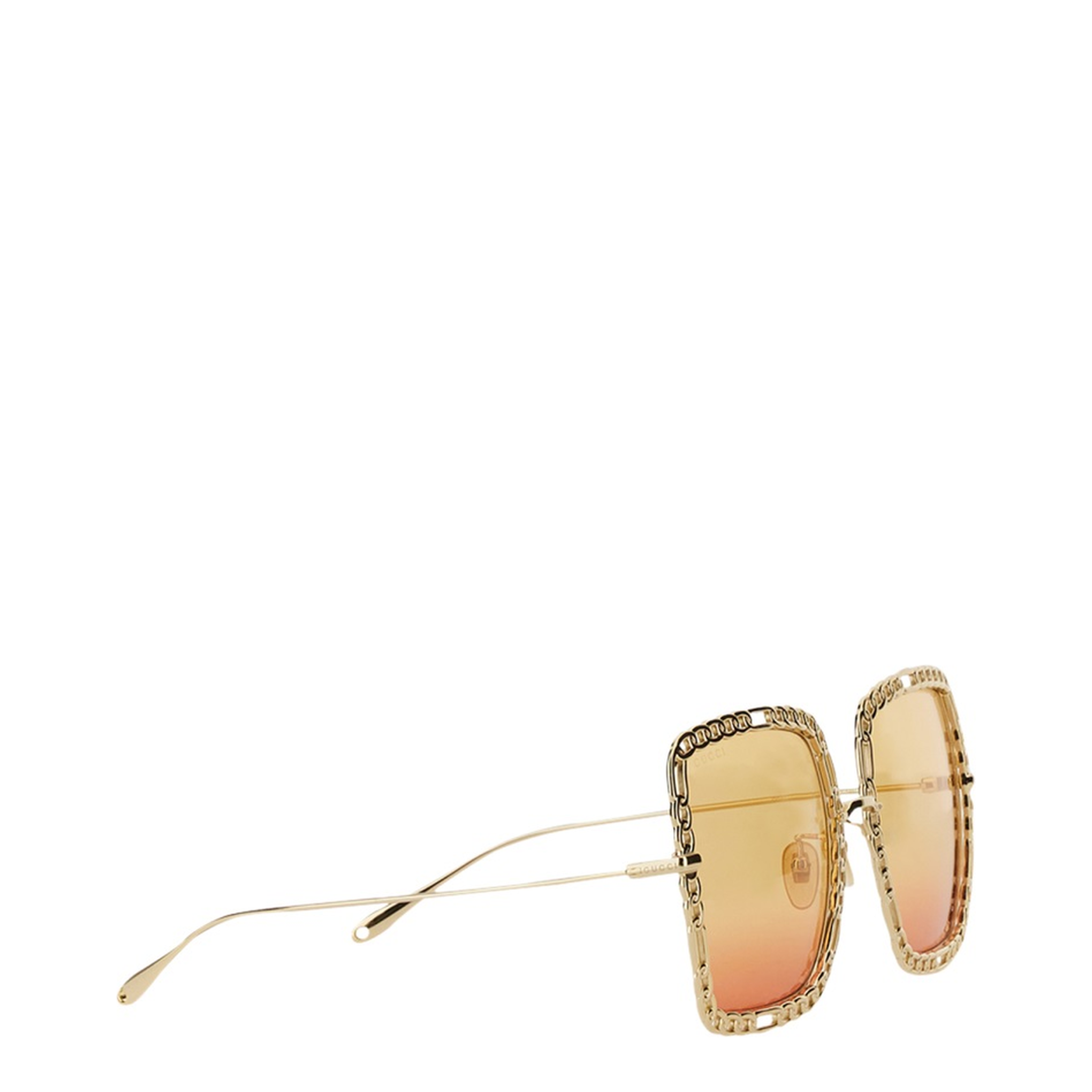 Rectangular Sunglasses - Gold - Image 4