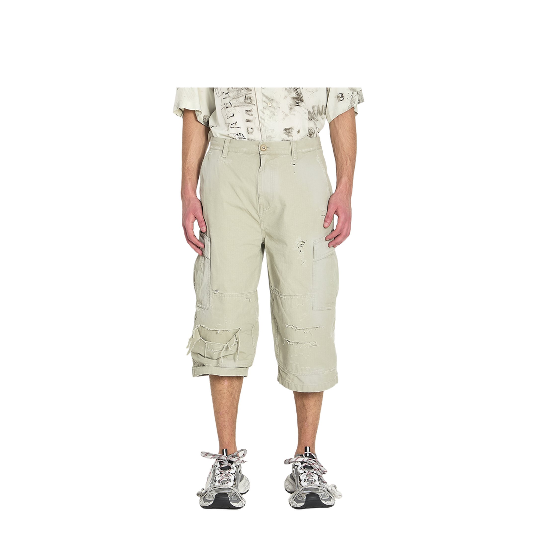 Cropped Cargo Pants - Image 1