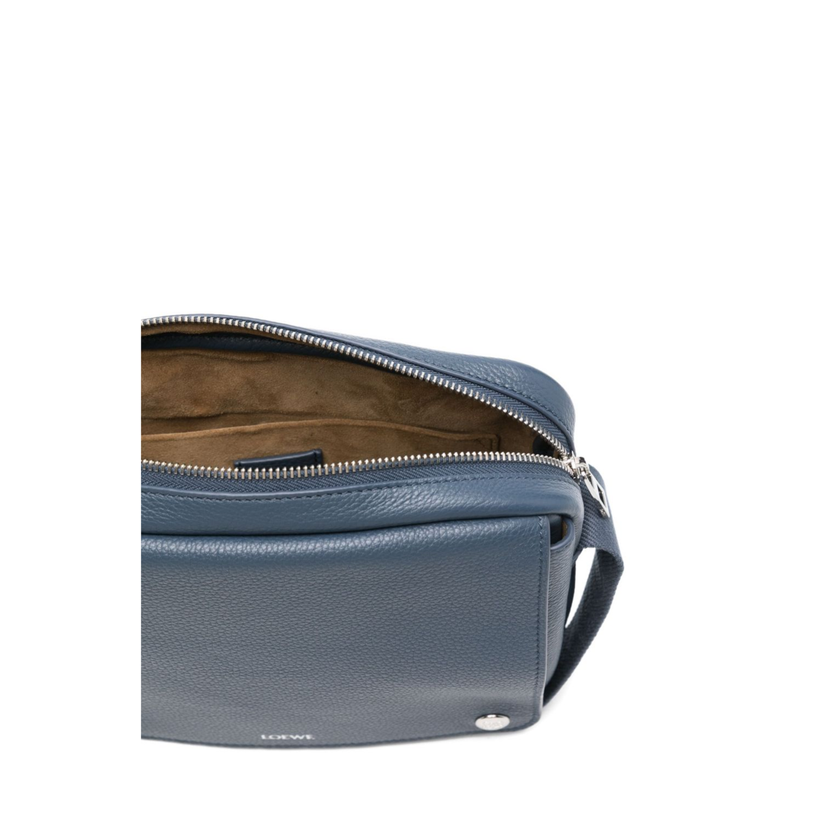 Pebble Medium Leather Messenger Bags - Blue - Image 3