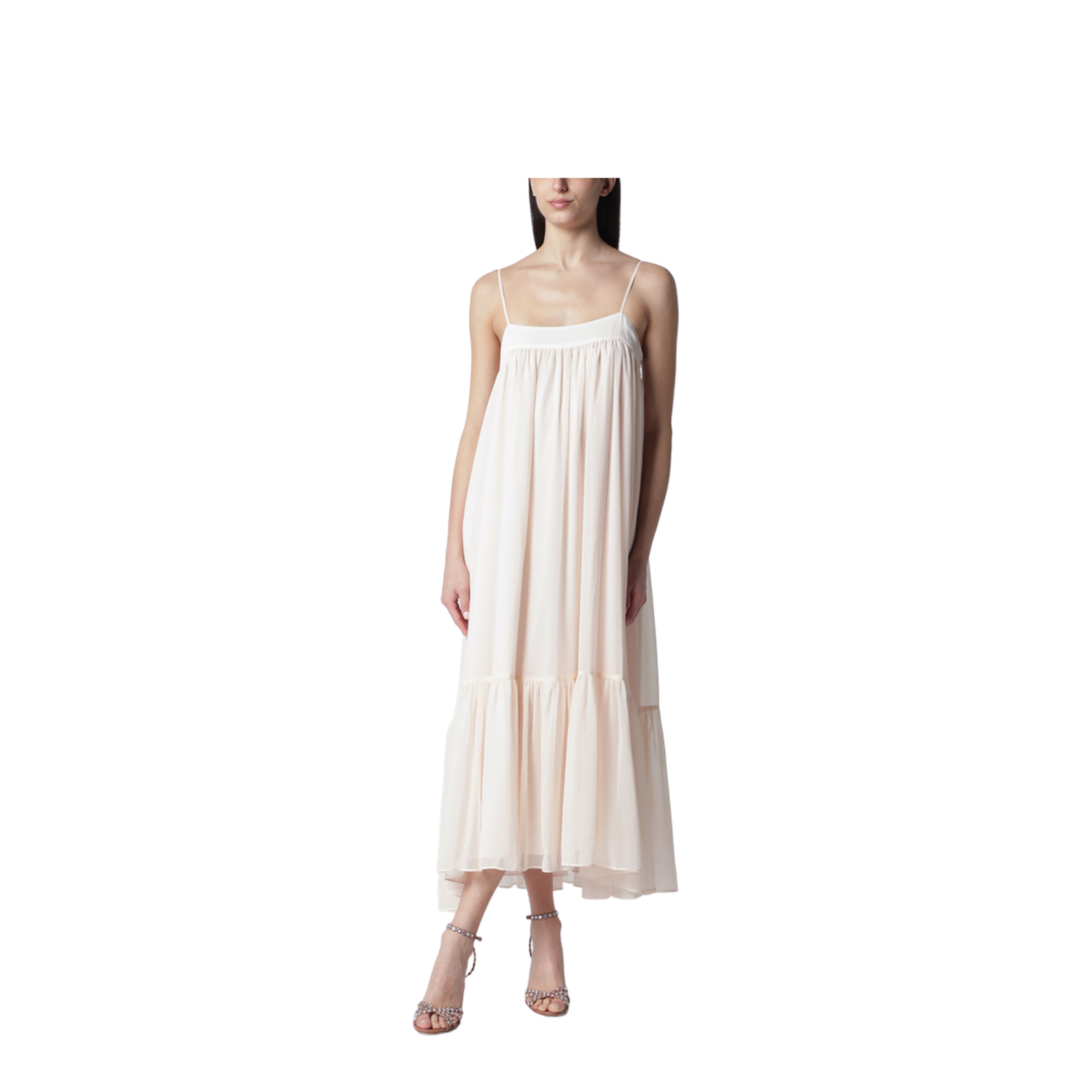 Light Pink Chiffon Flared Dress - Image 1