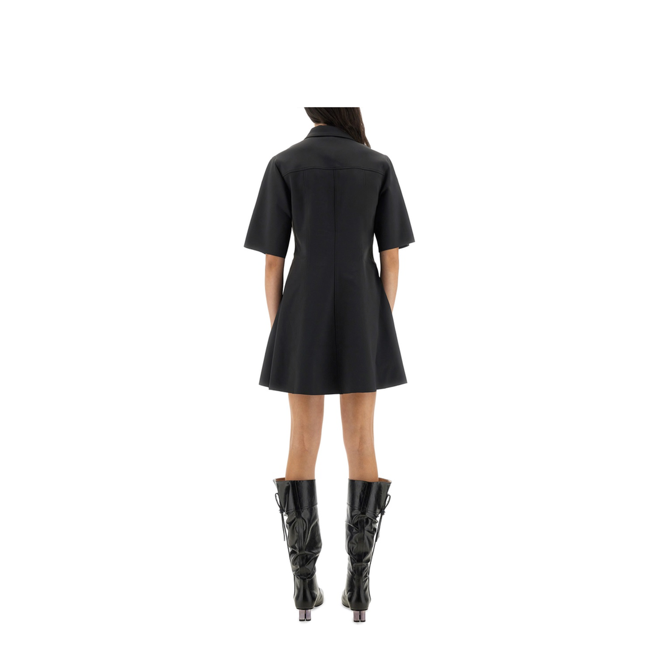 Mini Dress with Scalloped Buttons - Image 3