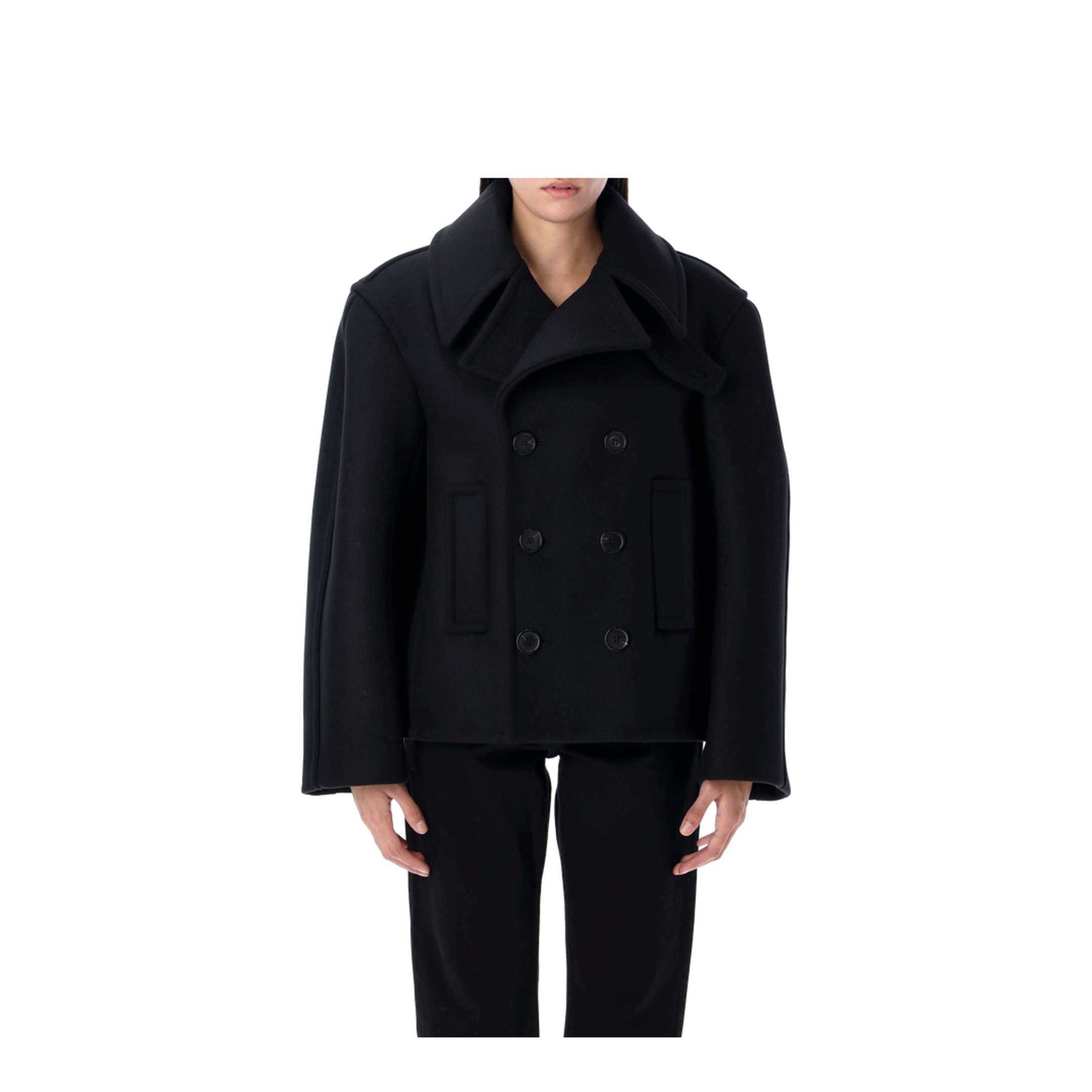 Oversize Pea Coat in Wool - Image 2