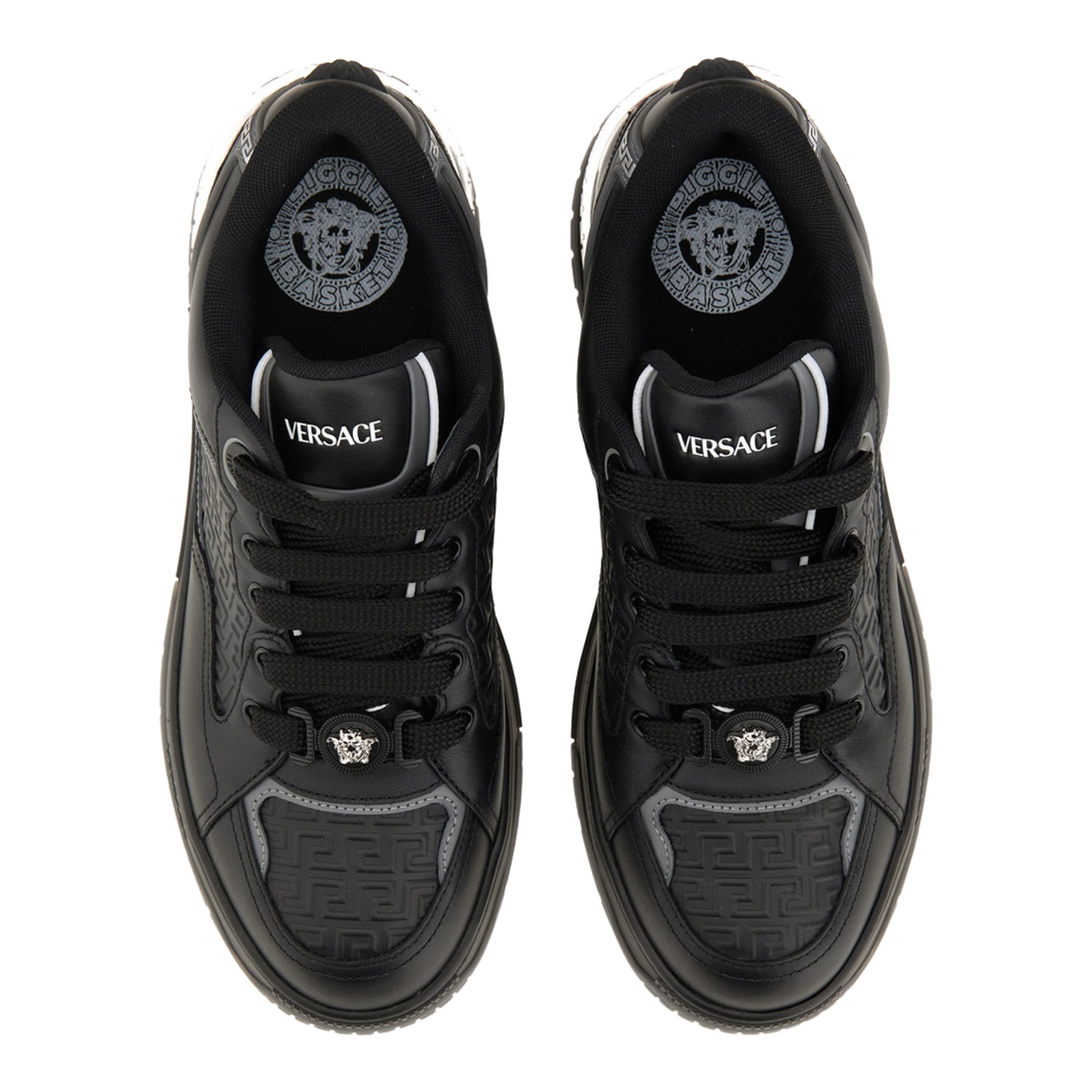 Greca Black Leather Blend Sneakers - Image 6