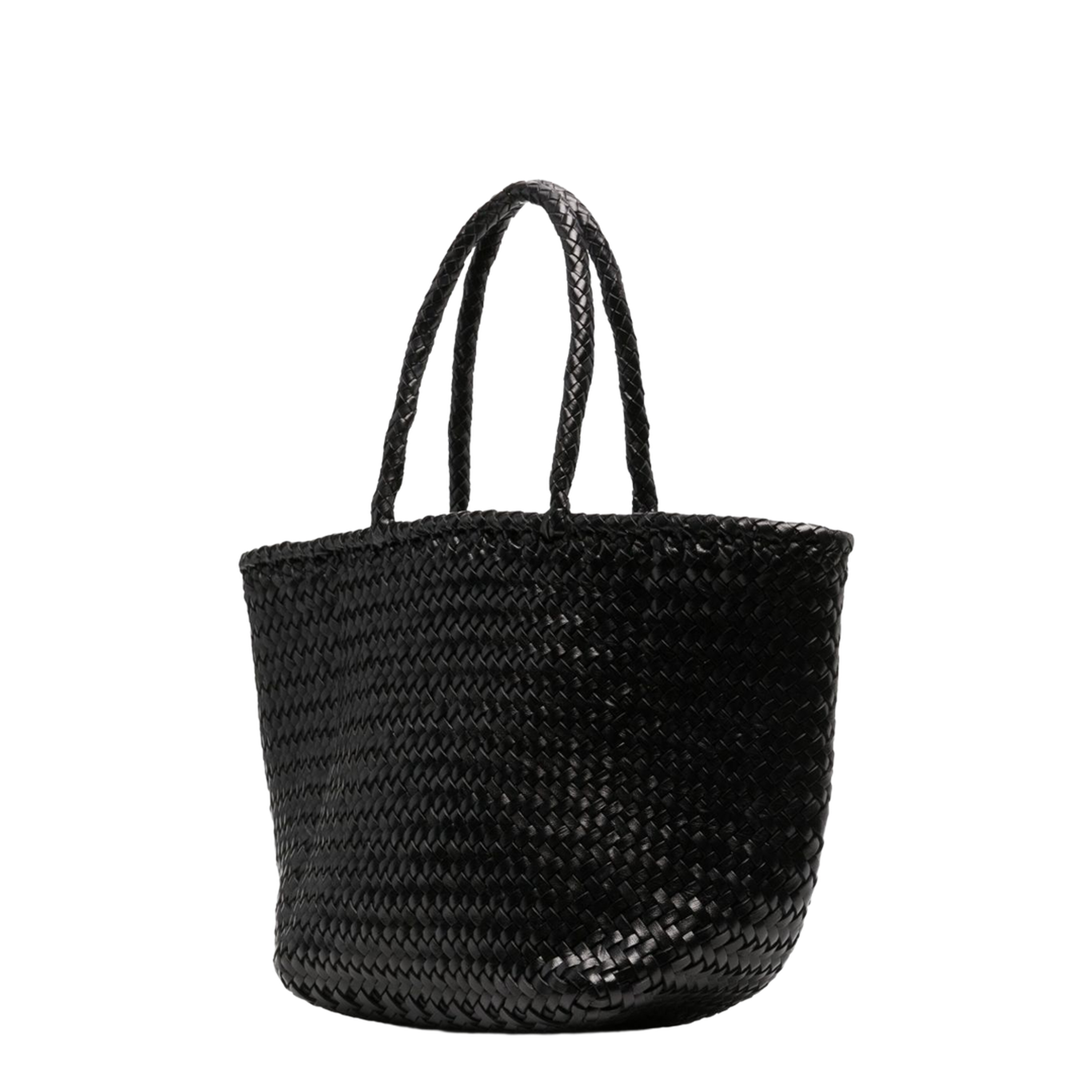 Grace Basket Small Buffalo Calf Leather Top-Handle Bag - Black - Image 4