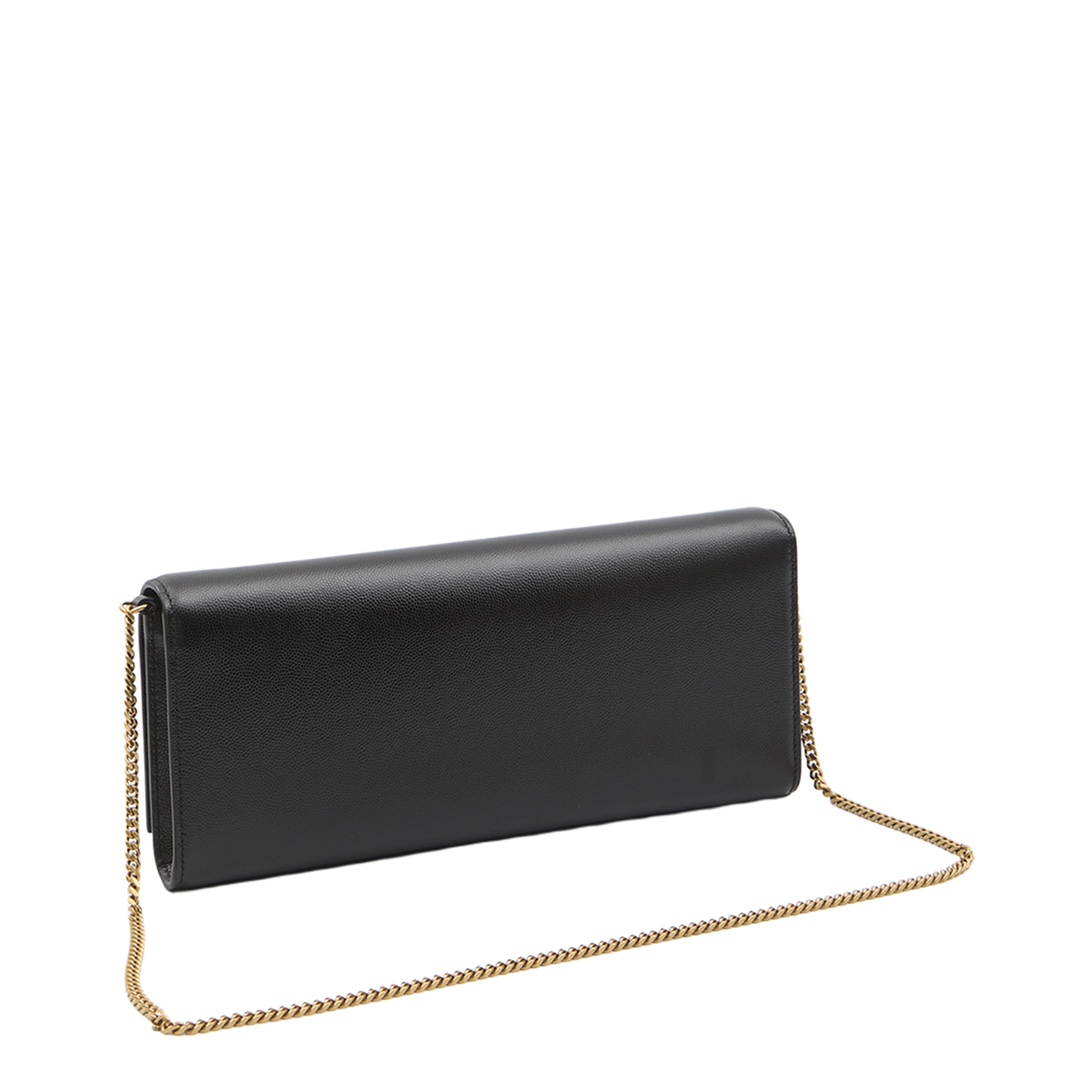 Kate Grain de Poudre Leather Clutch - Black - Image 2