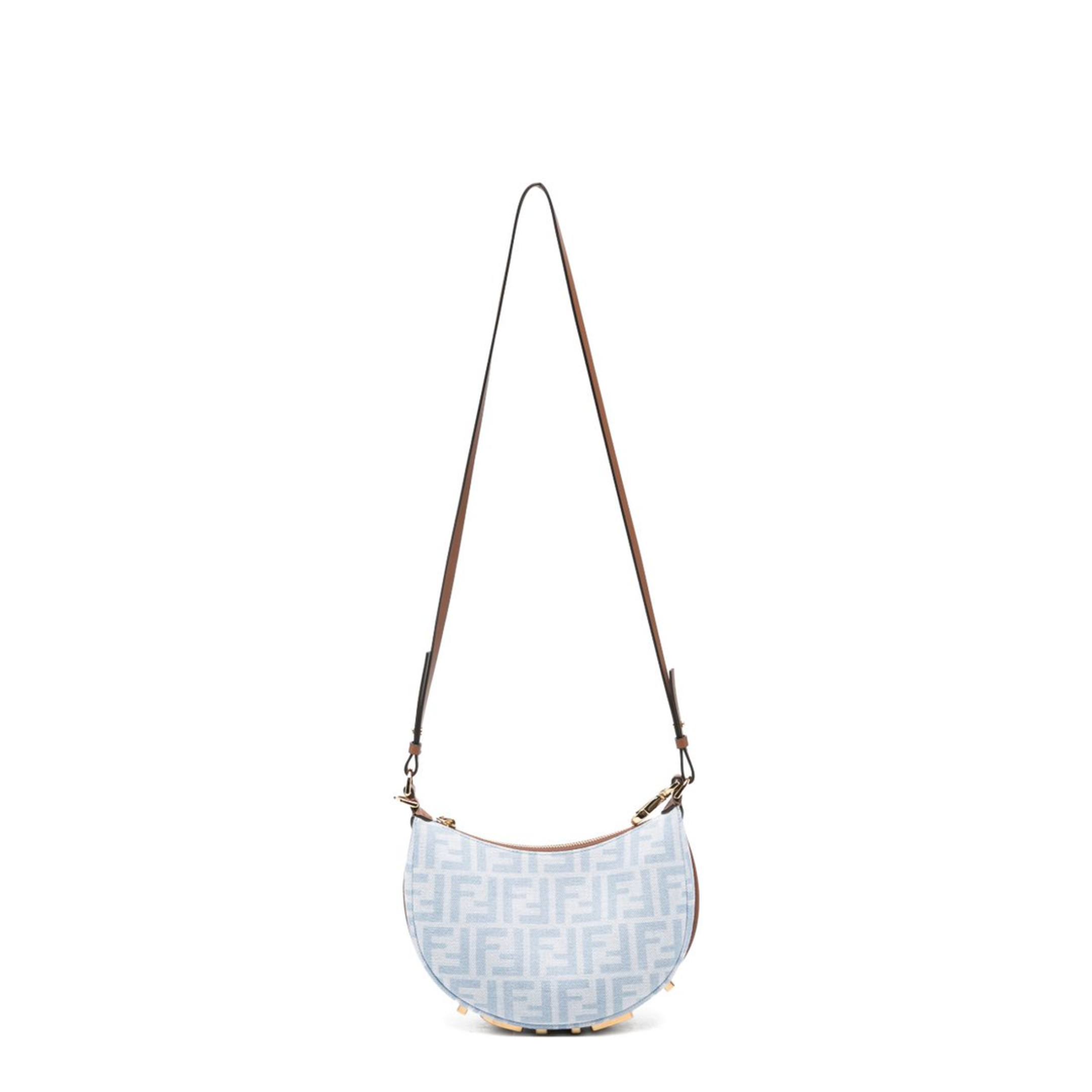 Fendigraphy Mini Denim Jacquard Shoulder Bag - Light Blue - Image 1