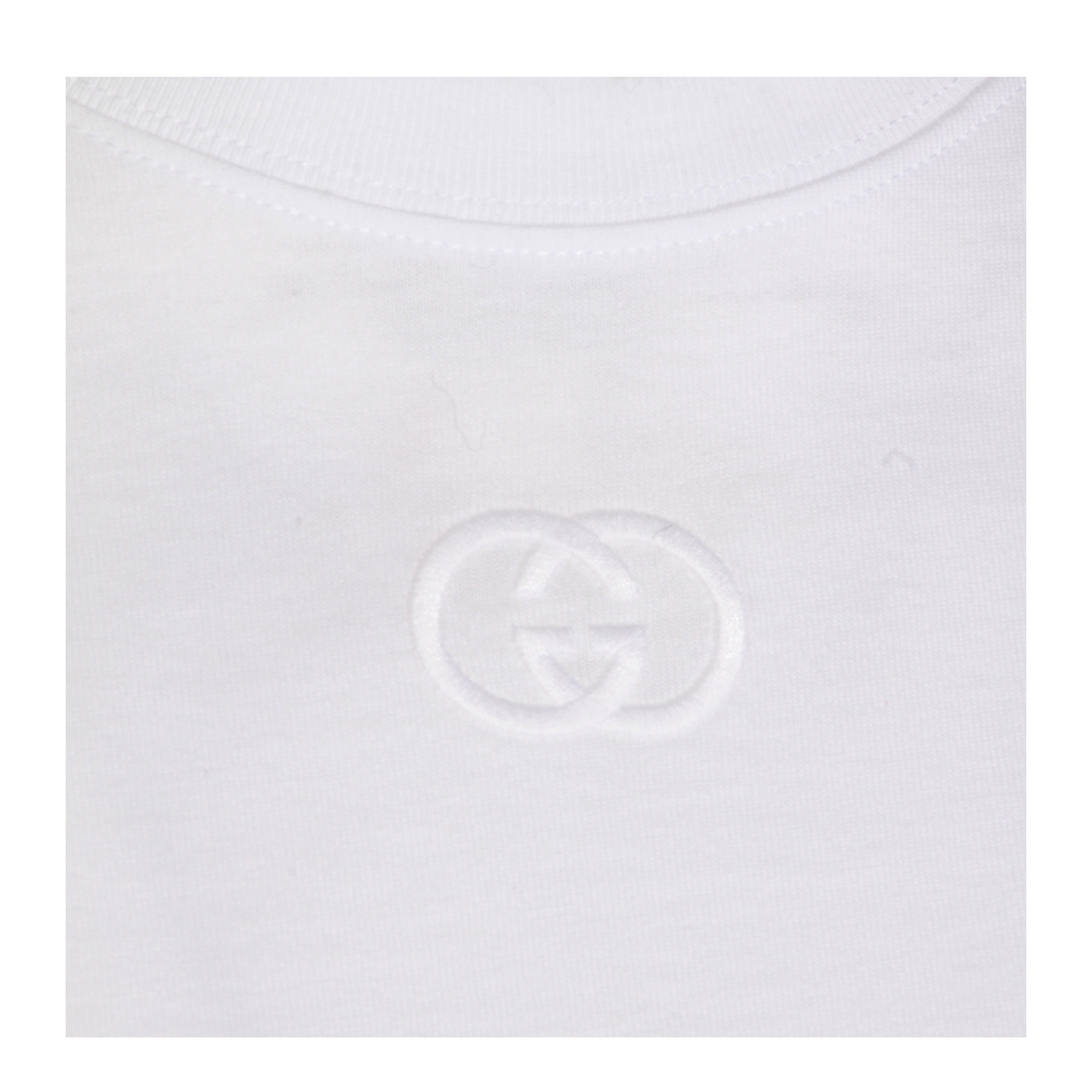 Cotton Jersey T-Shirt with Embroidery in White - Image 5