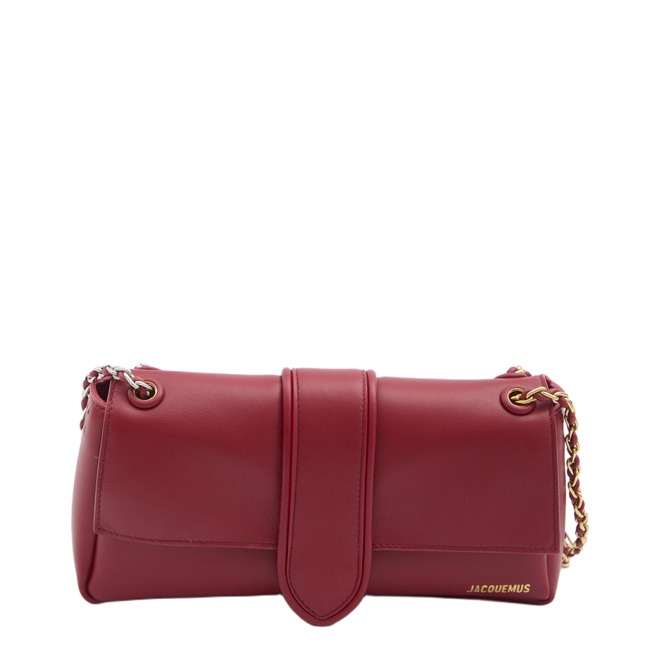Lamb Leather Shoulder Bag - Dark Red - Image 1