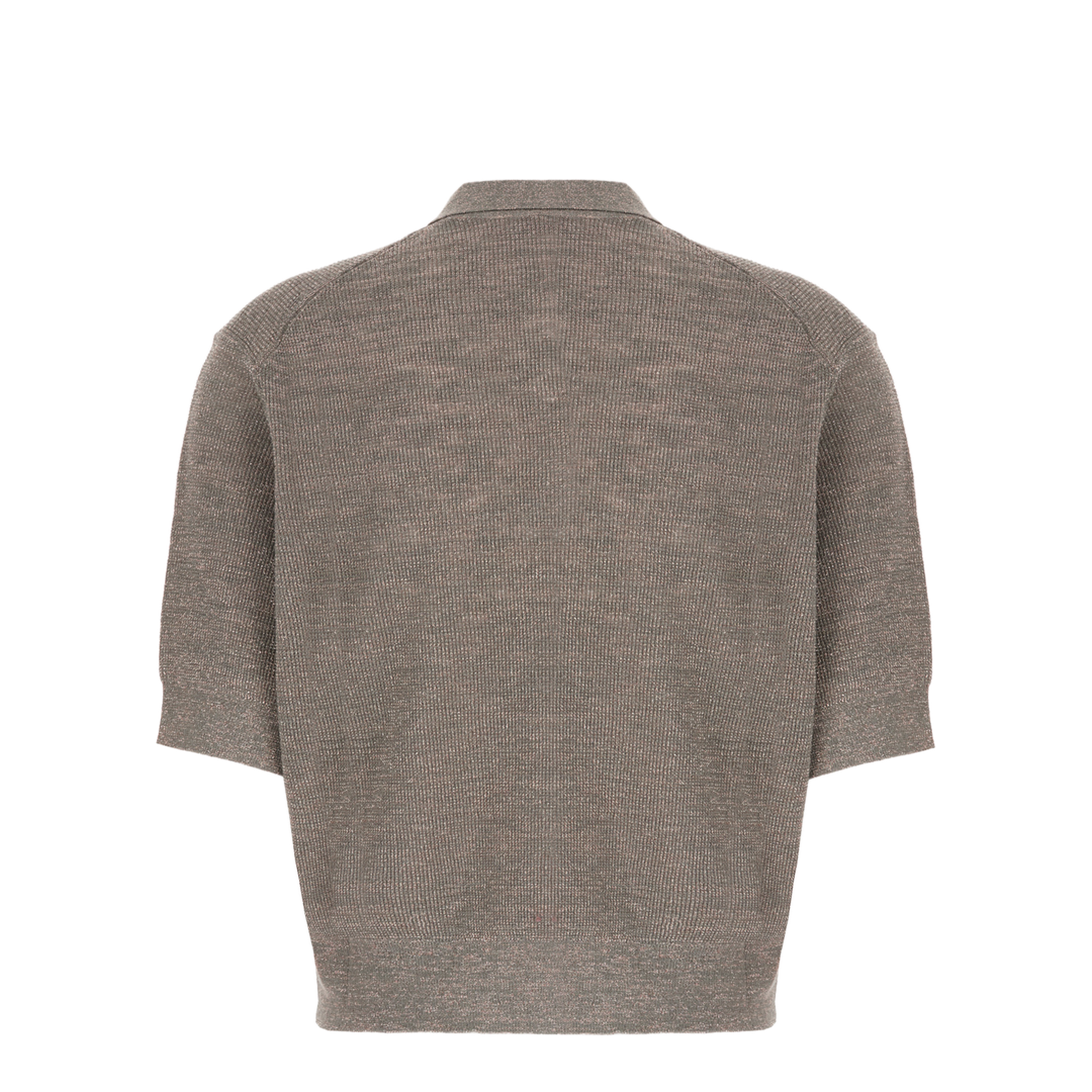 Dove Grey Linen Blend Polo Shirt - Image 2