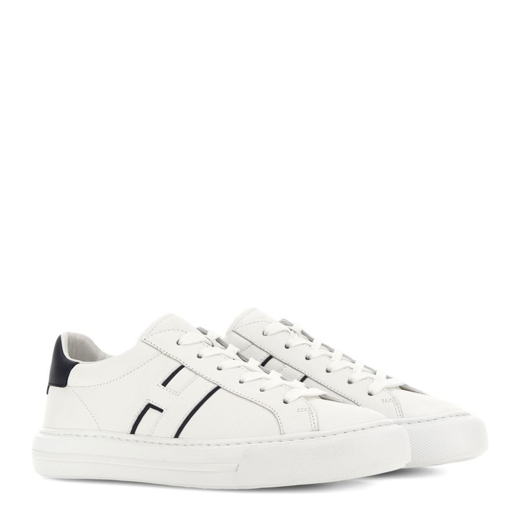 White Logo Design Flat Rubber Sole Lace-Up Closure - Image 5