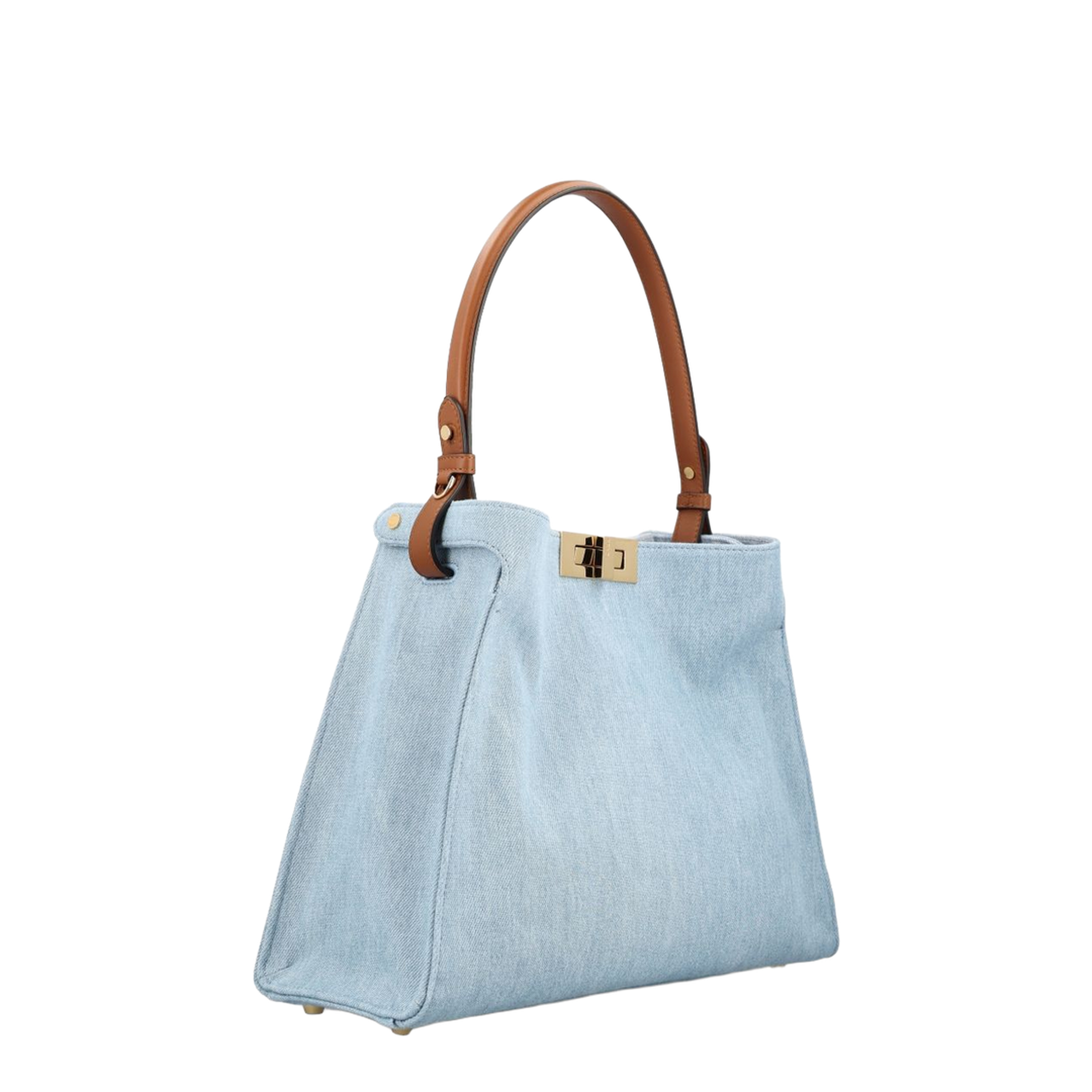 Way Medium Denim Tote - Light Blue Denim - Image 4