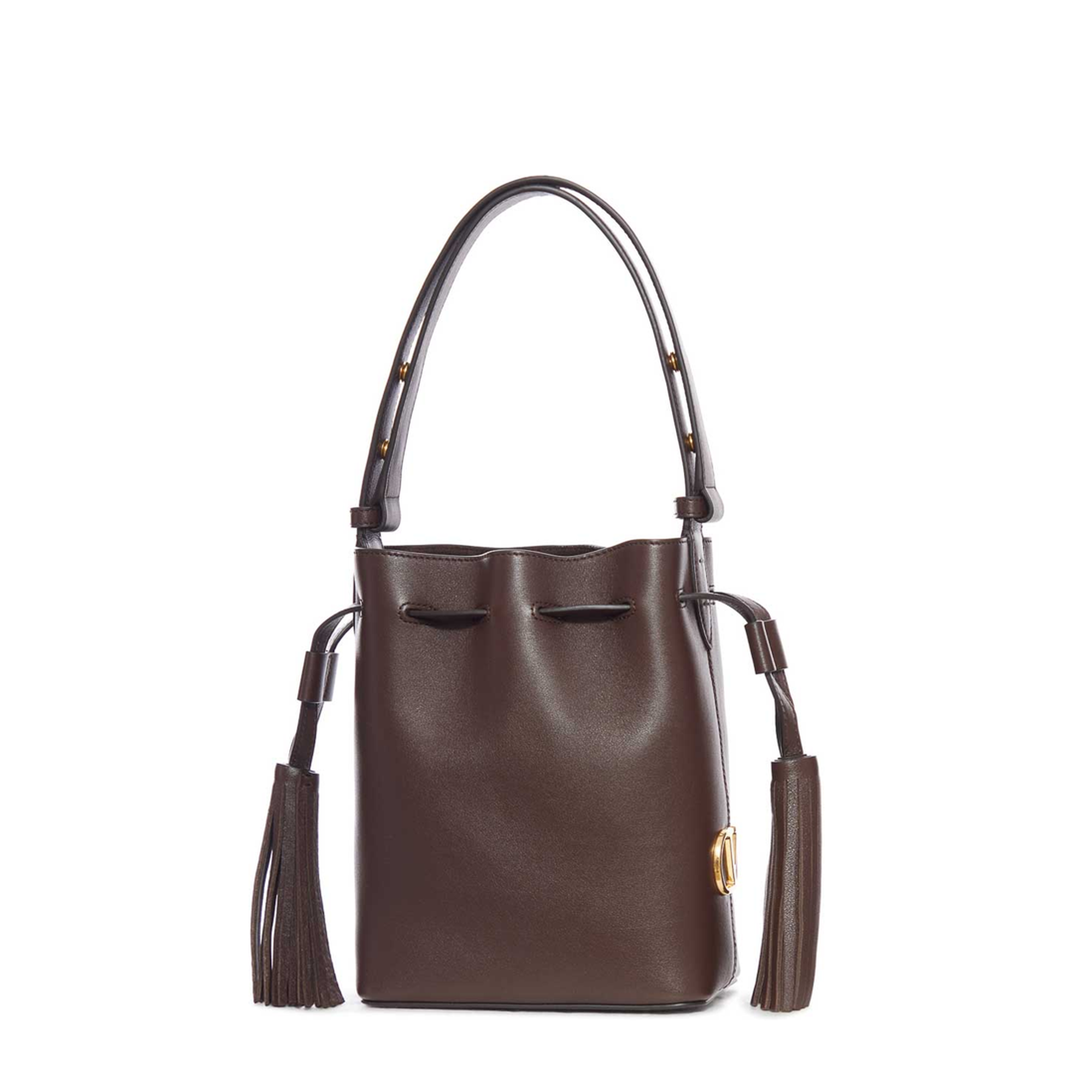 So Seau Small Calfskin Bucket Bag - Dark Coffee - Image 5