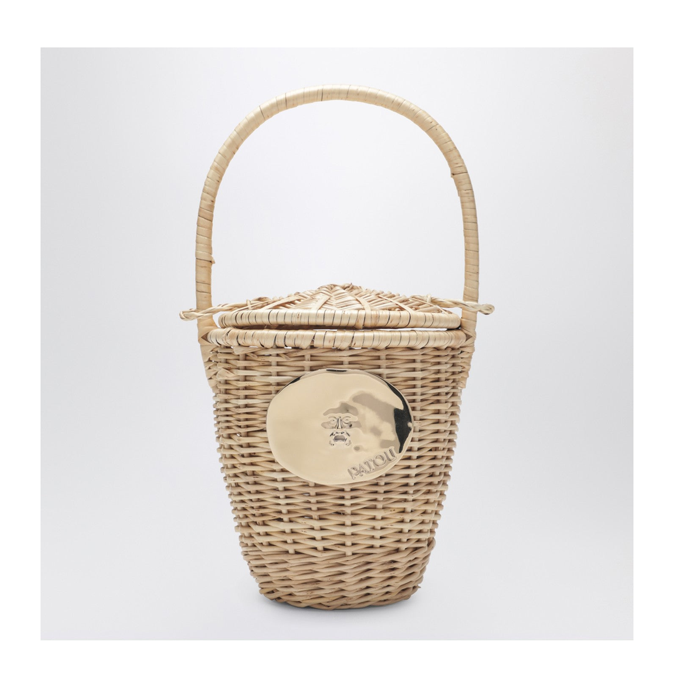 Beige Wicker Bucket - Image 1