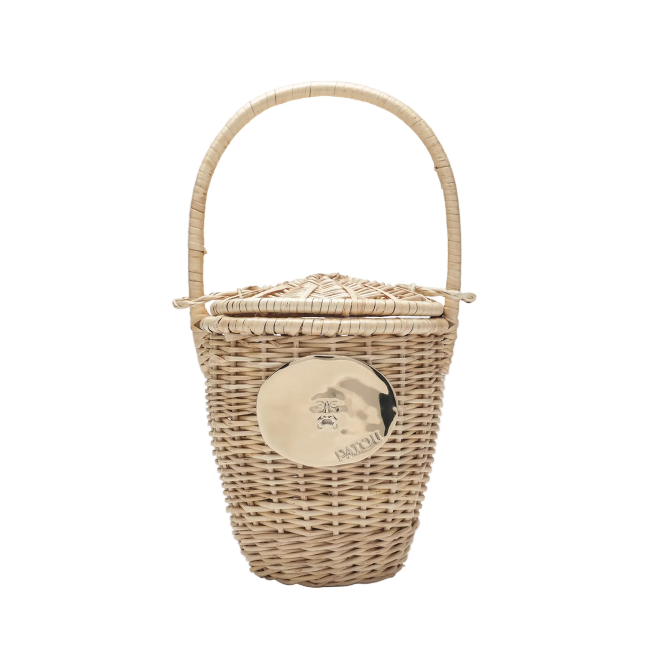 Beige Wicker Bucket - Image 1