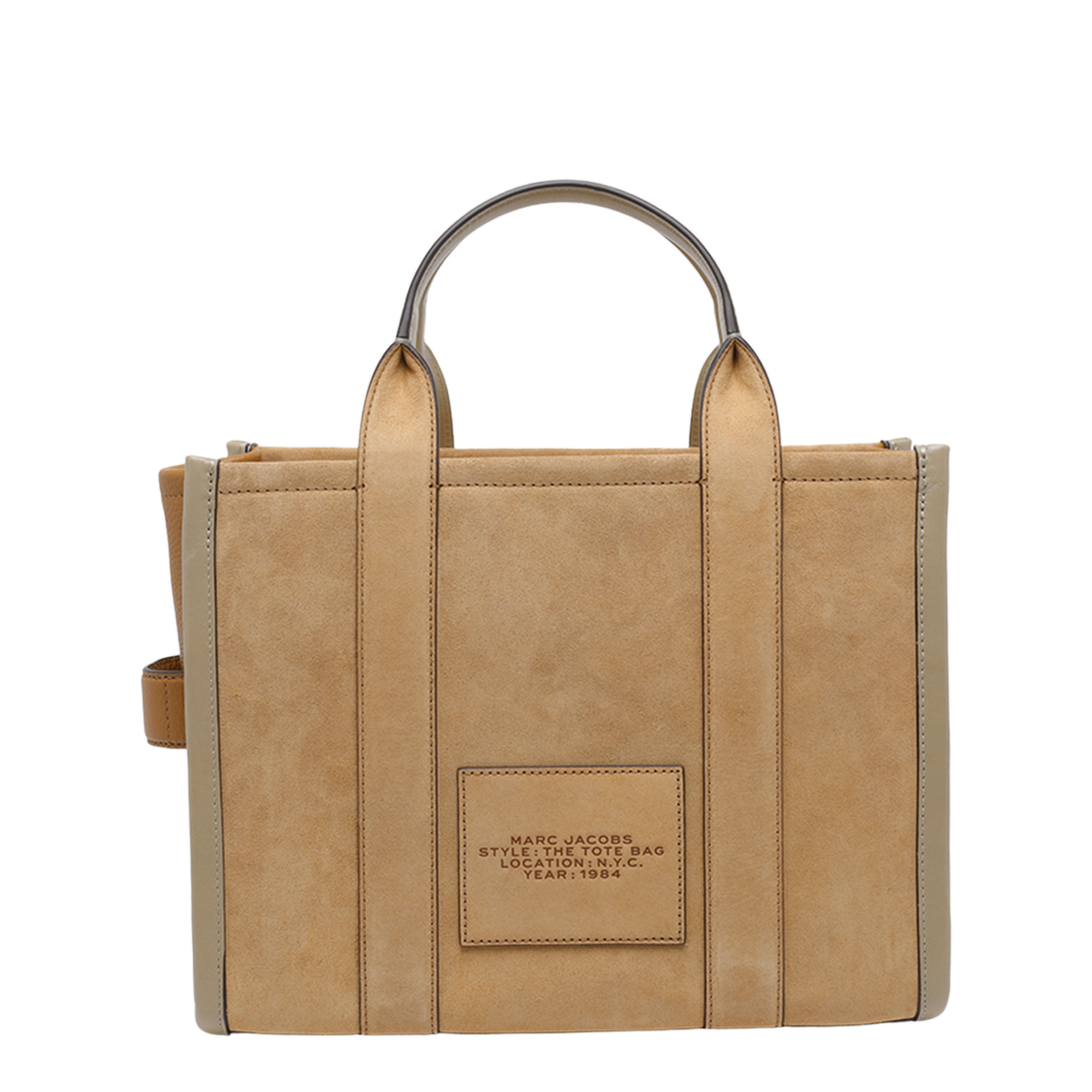 Medium Suede Tote Bag - Beige - Image 3