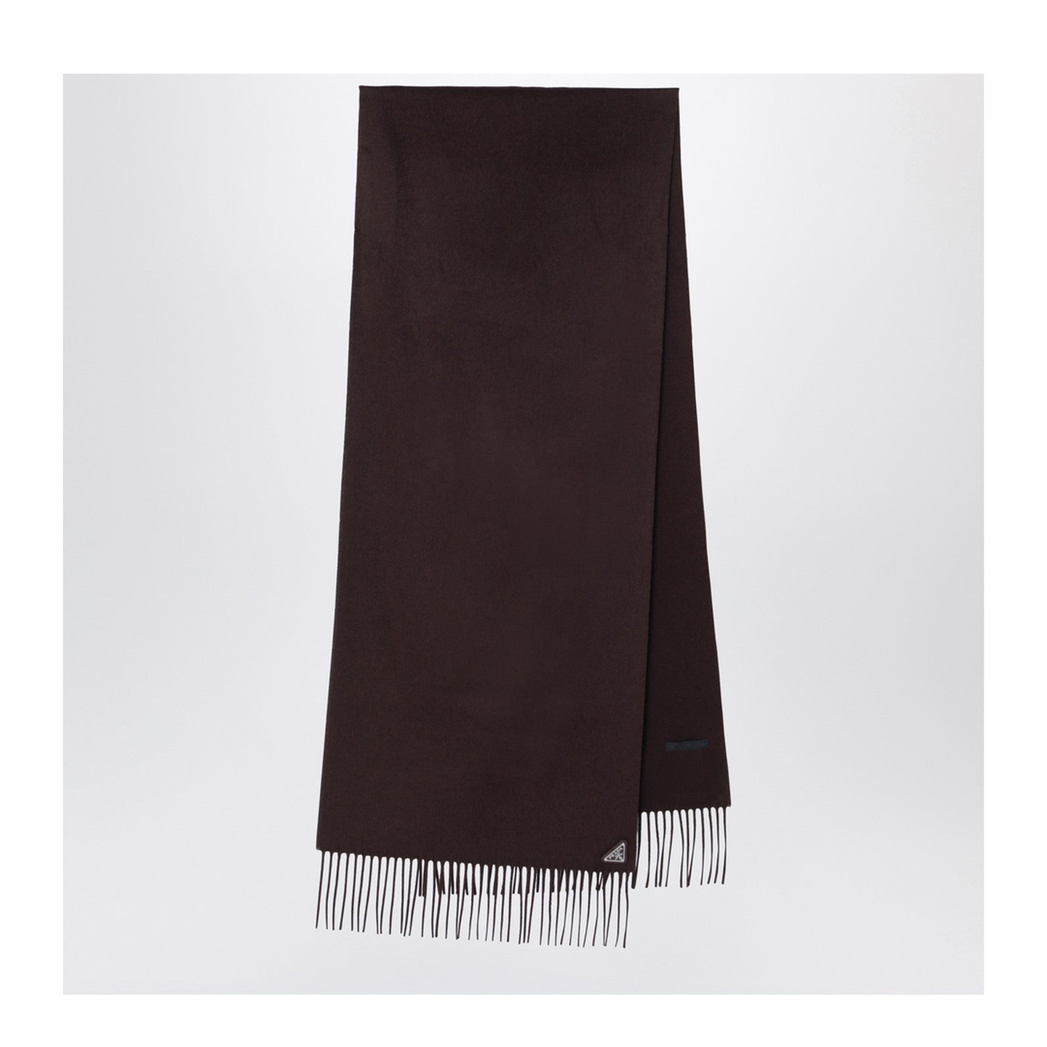 Brown Silk and Cashmere Scarf - Image 1