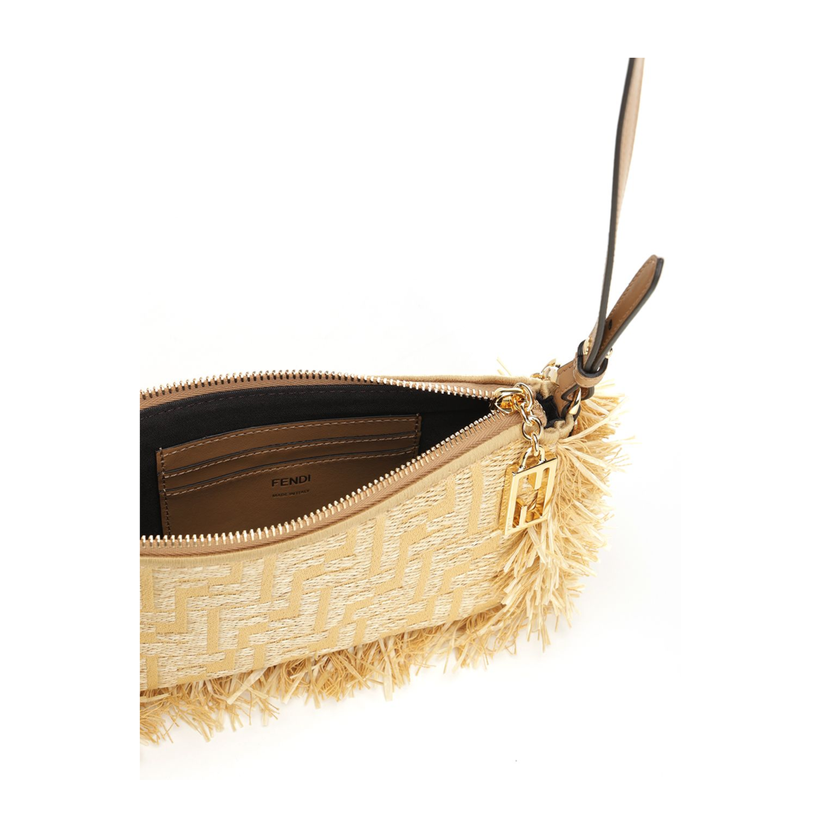 Baguette Pouch Raffia All Over FF With Fringes - Image 4